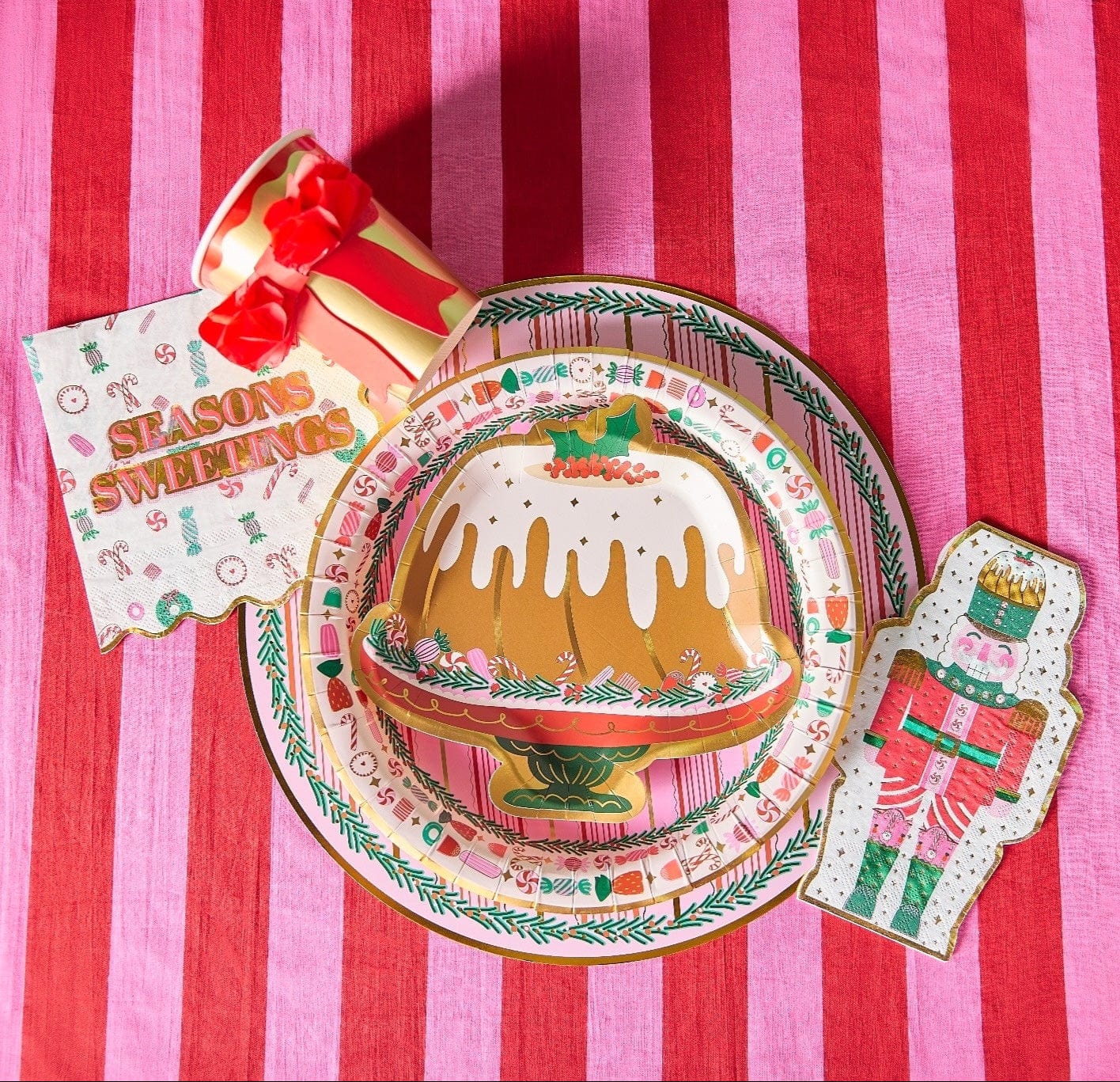 Holiday Honeycomb Bow Cups (Set of 8)