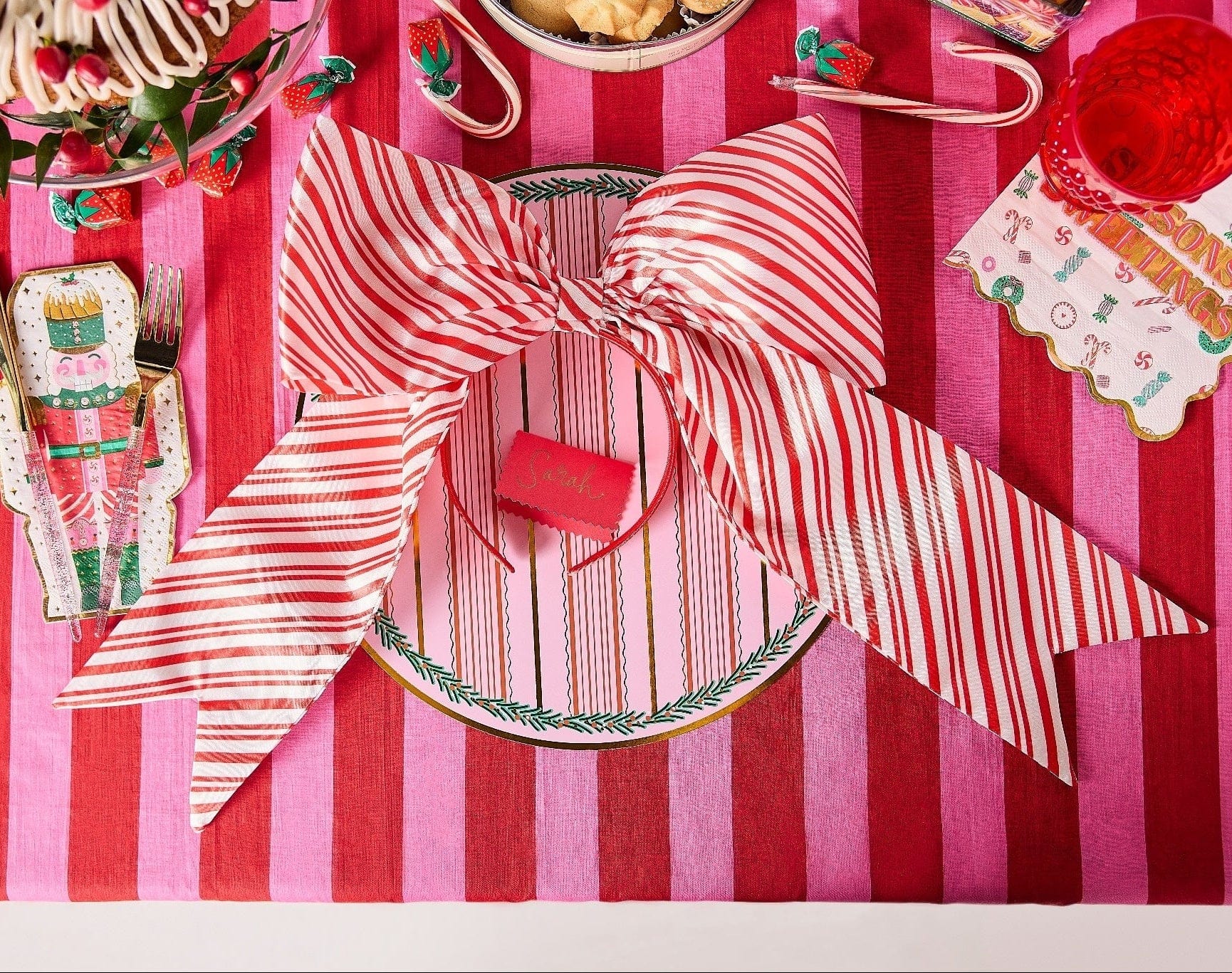 Peppermint Party Jumbo Holiday Bow Headband