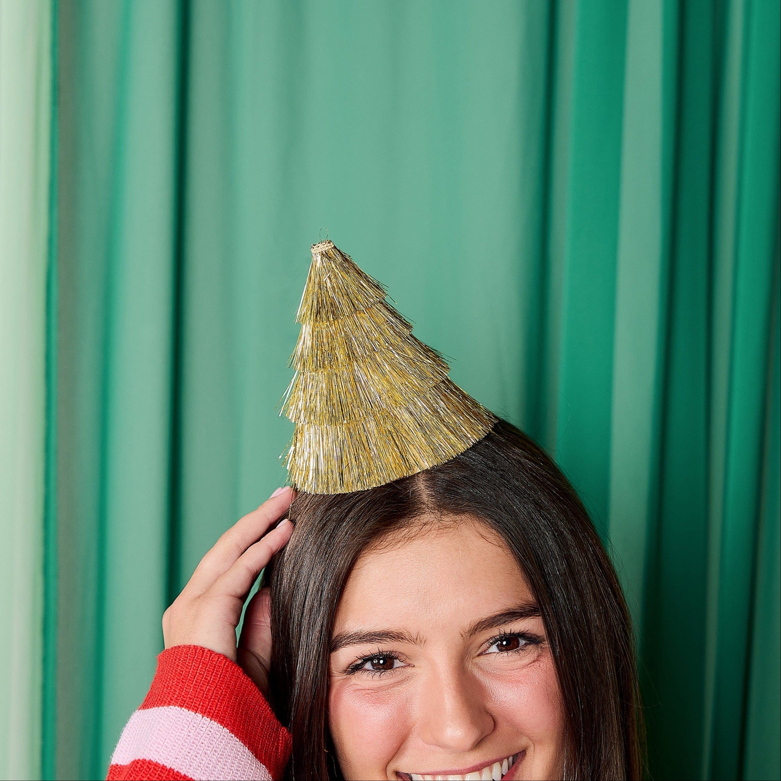 Mini Gold Fringe Party Hats (set of 4)