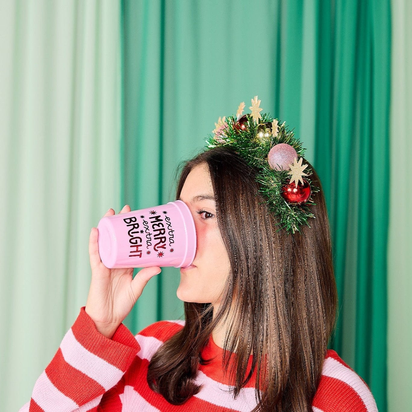 Extra Merry & Bright Reusable Holiday Party Cups (set of 8)