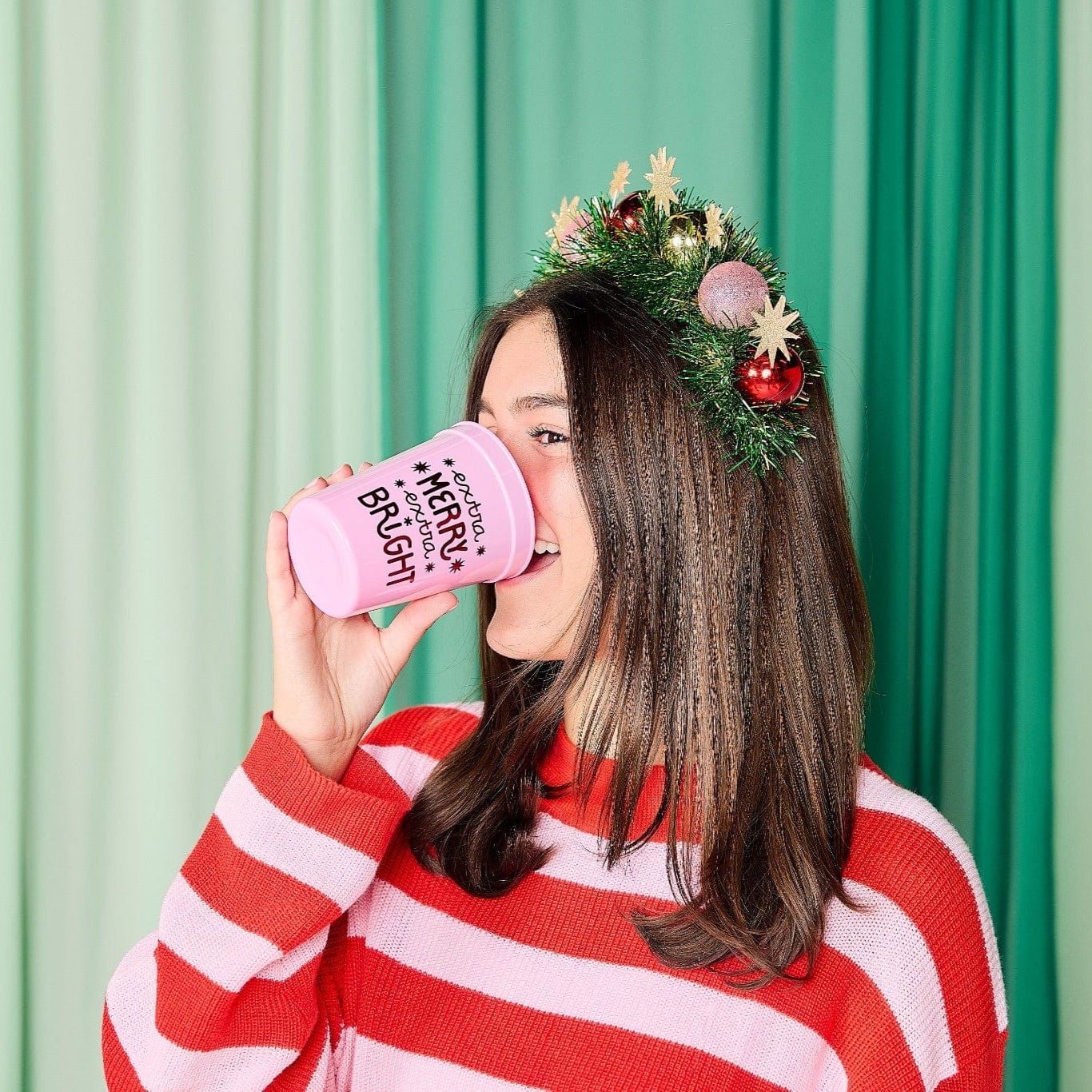 Extra Merry & Bright Reusable Holiday Party Cups (set of 8)