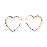 Rainbow Heart Hoop Earrings