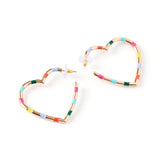 Rainbow Heart Hoop Earrings