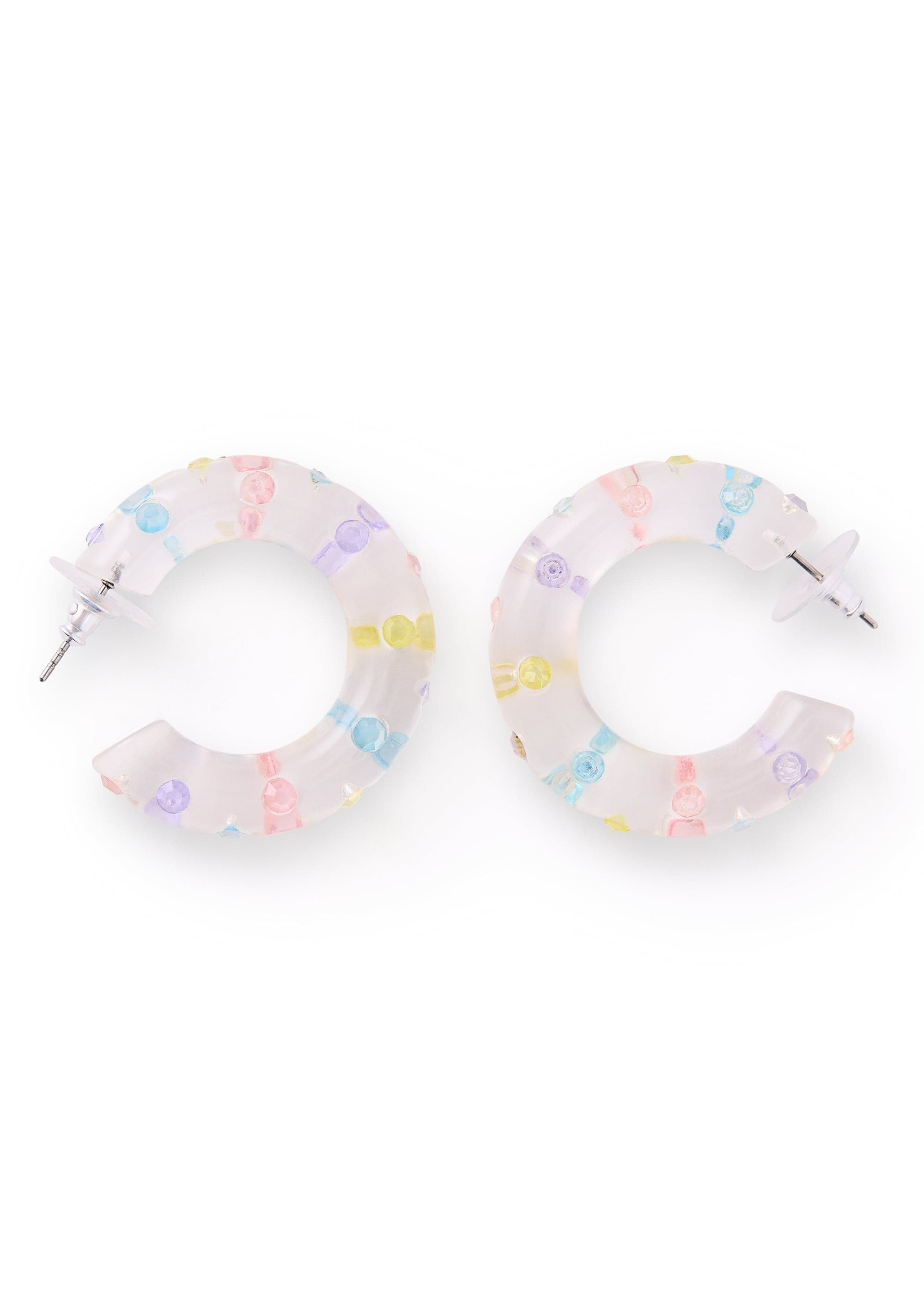 Pastel Confetti Hoop Earrings