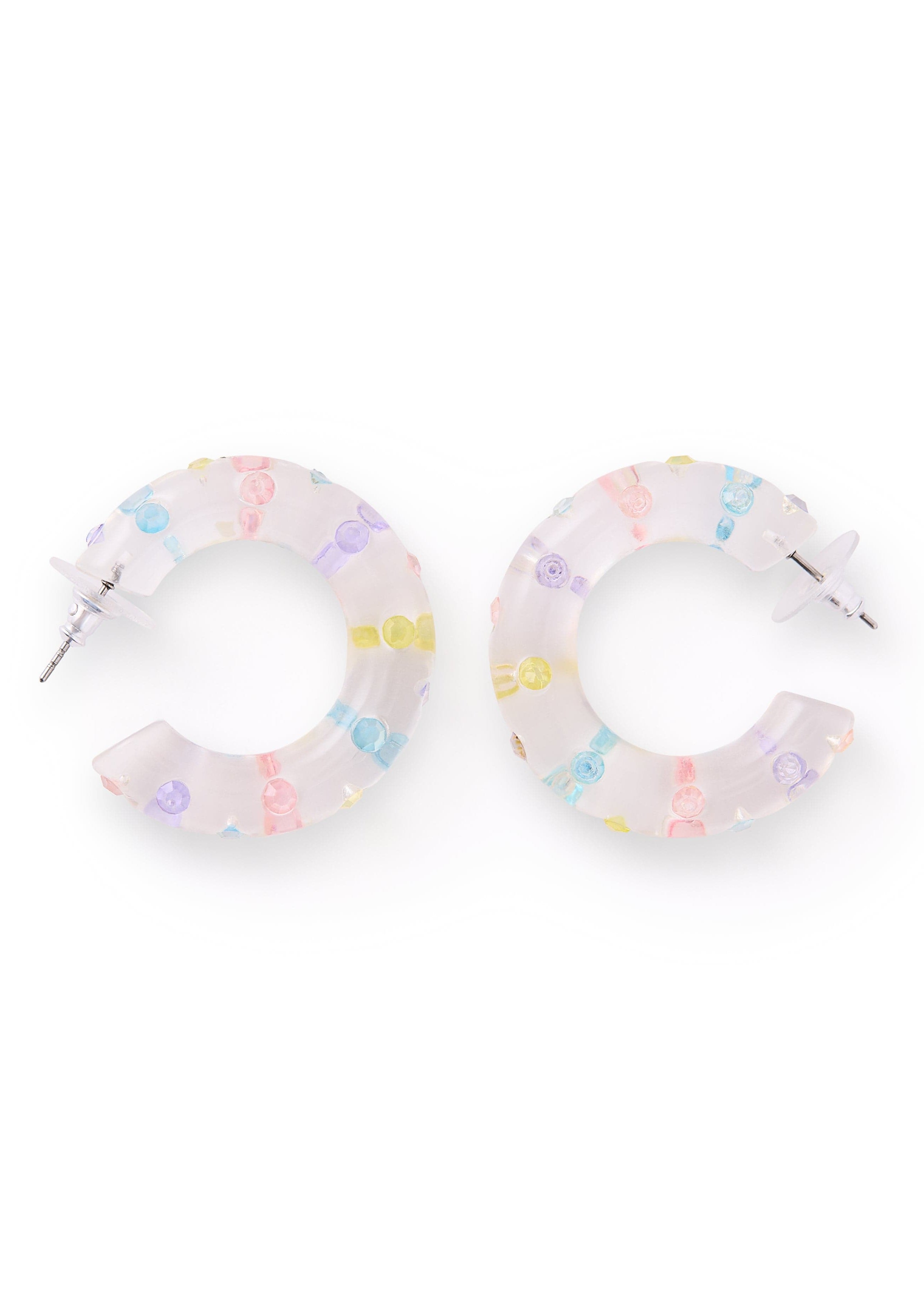 Pastel Confetti Hoop Earrings