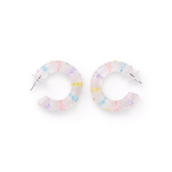 Pastel Confetti Hoop Earrings