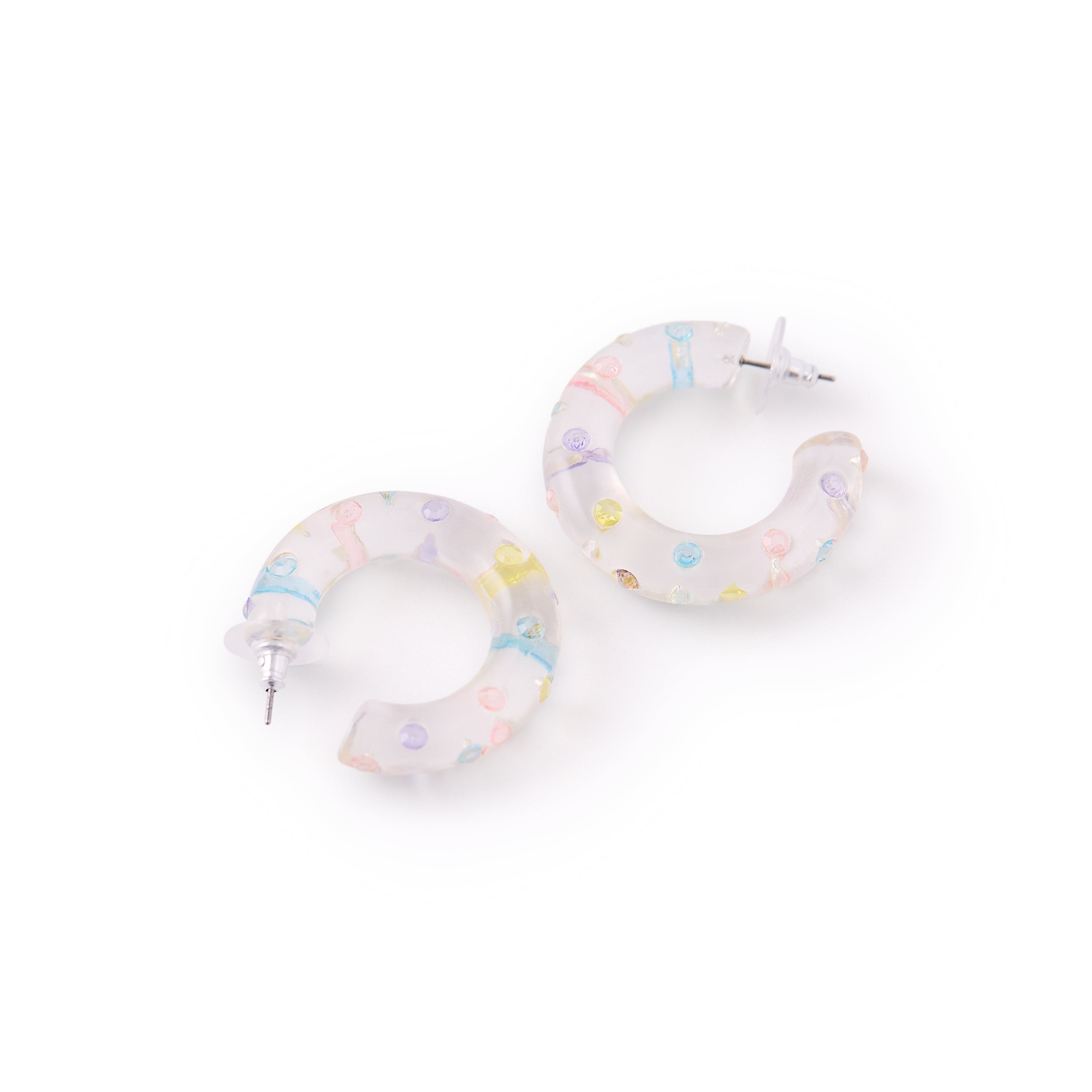 Pastel Confetti Hoop Earrings