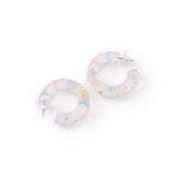Pastel Confetti Hoop Earrings