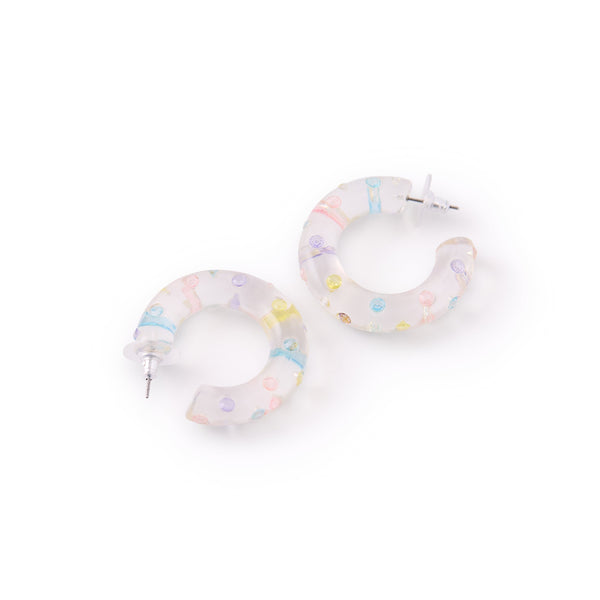 Pastel Confetti Hoop Earrings
