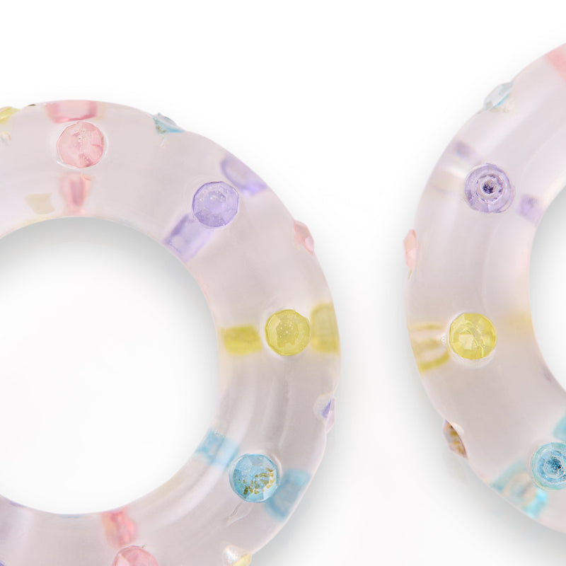 Pastel Confetti Hoop Earrings