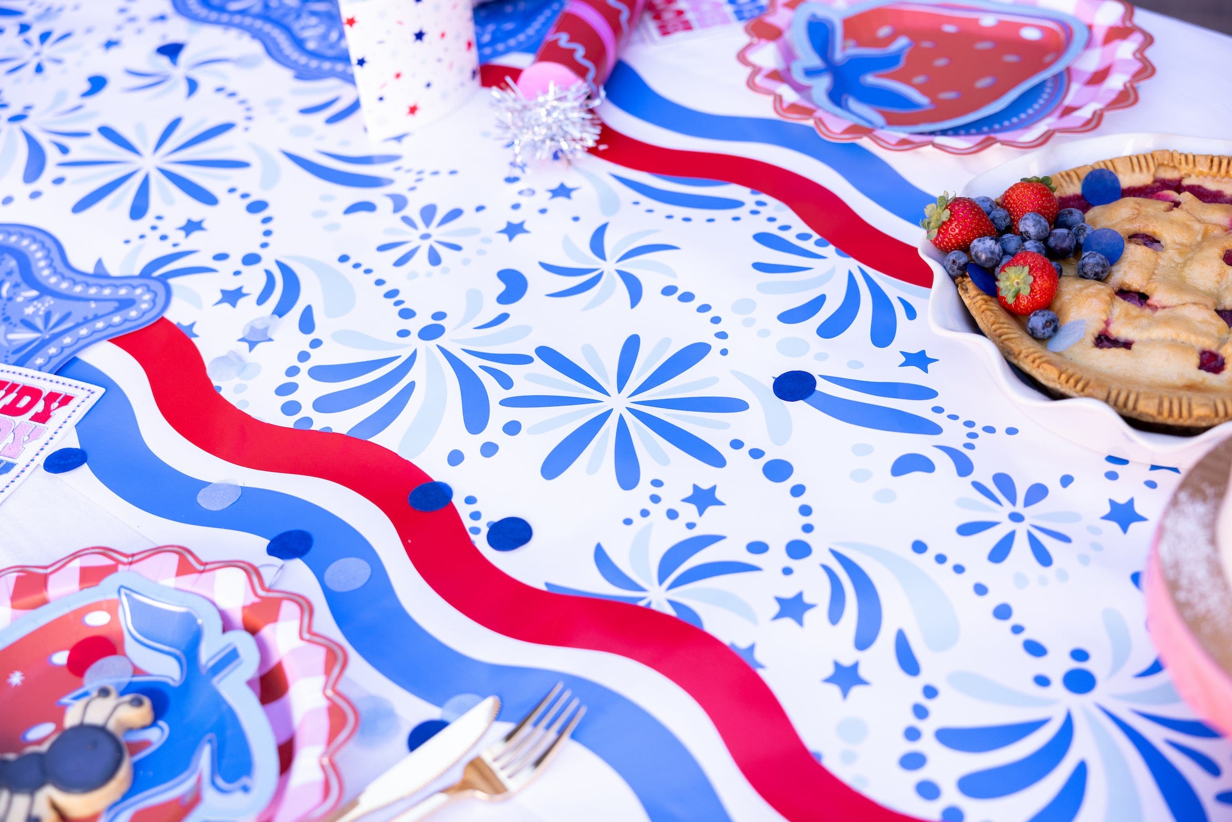 Star Spangled Spark Paper Table Runner