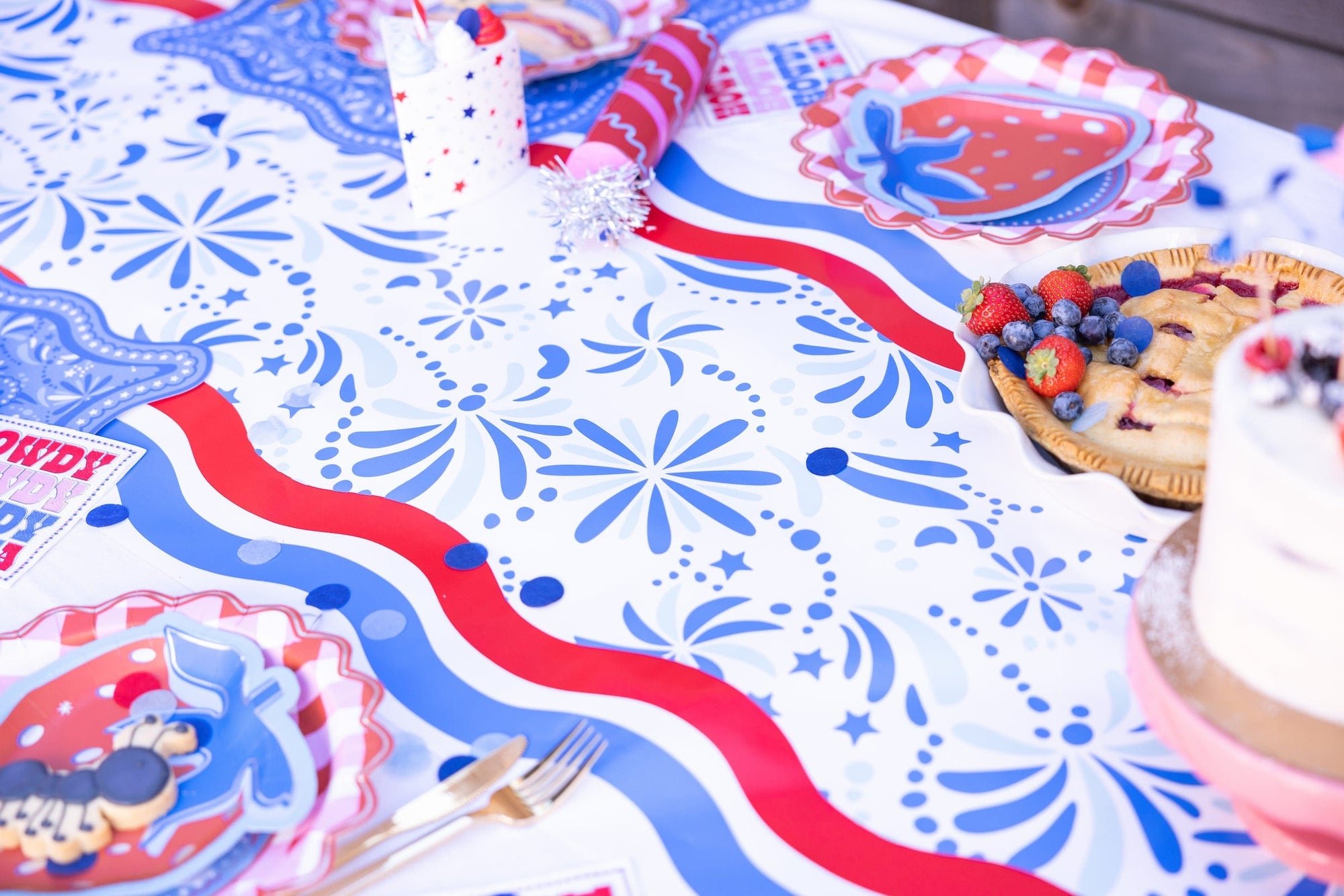 Star Spangled Spark Paper Table Runner