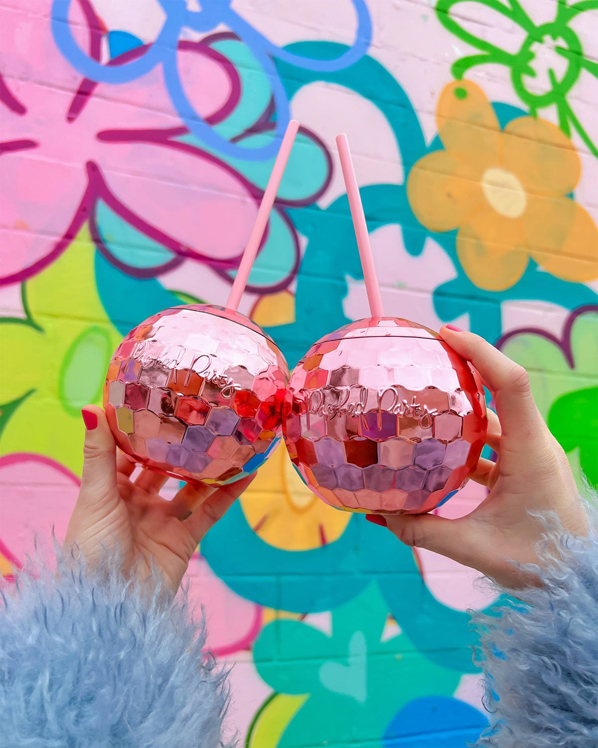 Pink Disco Ball Sipper Bundle