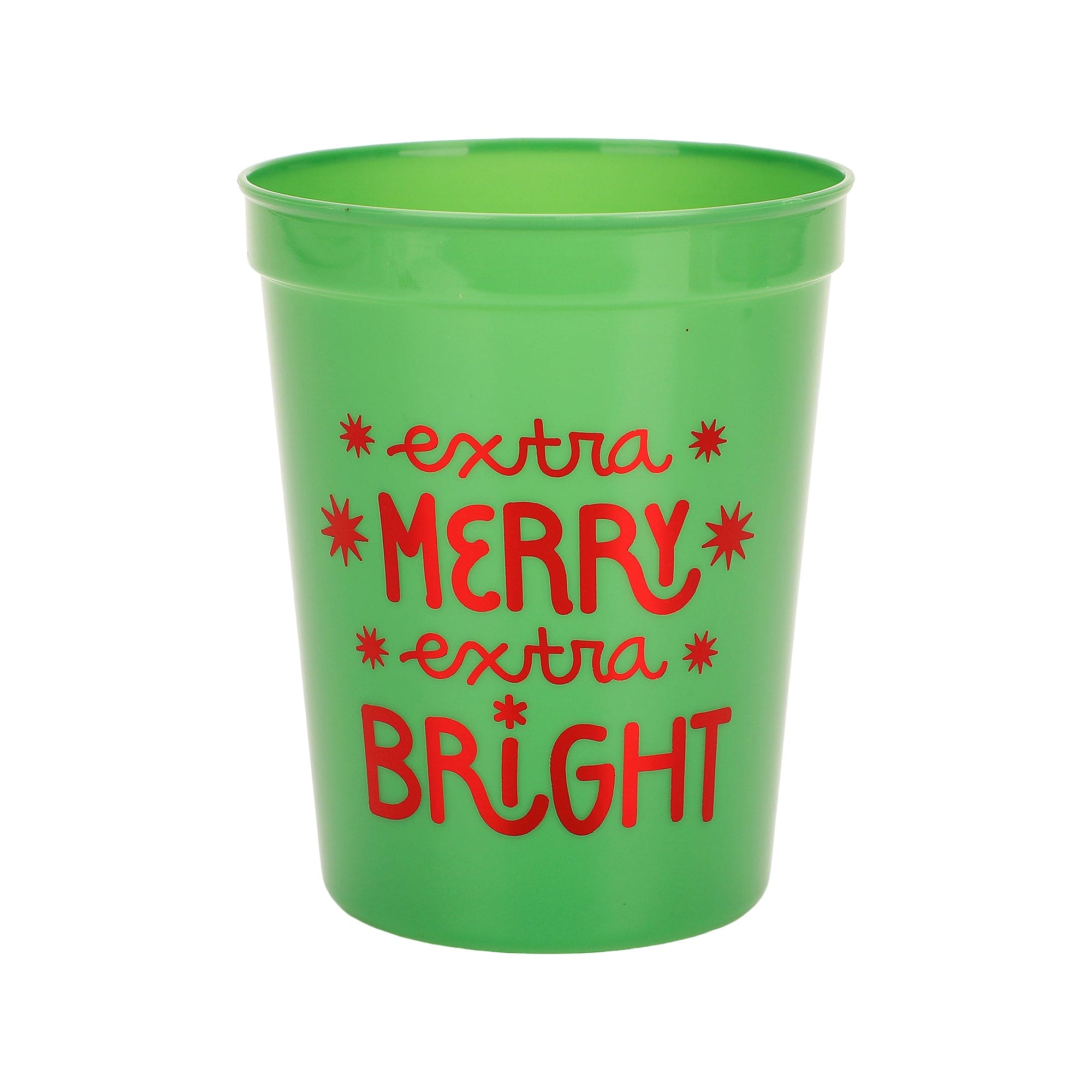 Extra Merry & Bright Reusable Holiday Party Cups (set of 8)