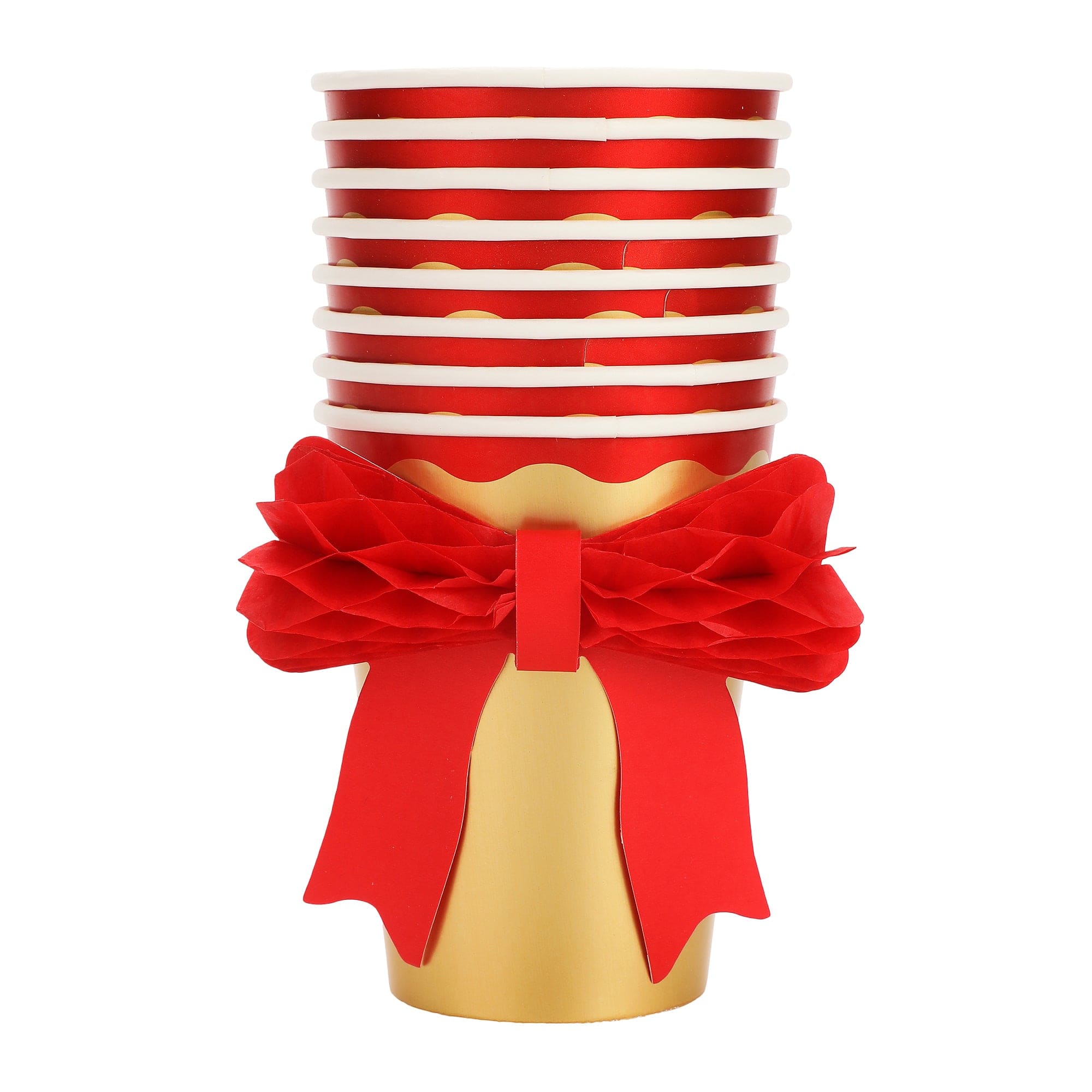 Holiday Honeycomb Bow Cups (Set of 8)