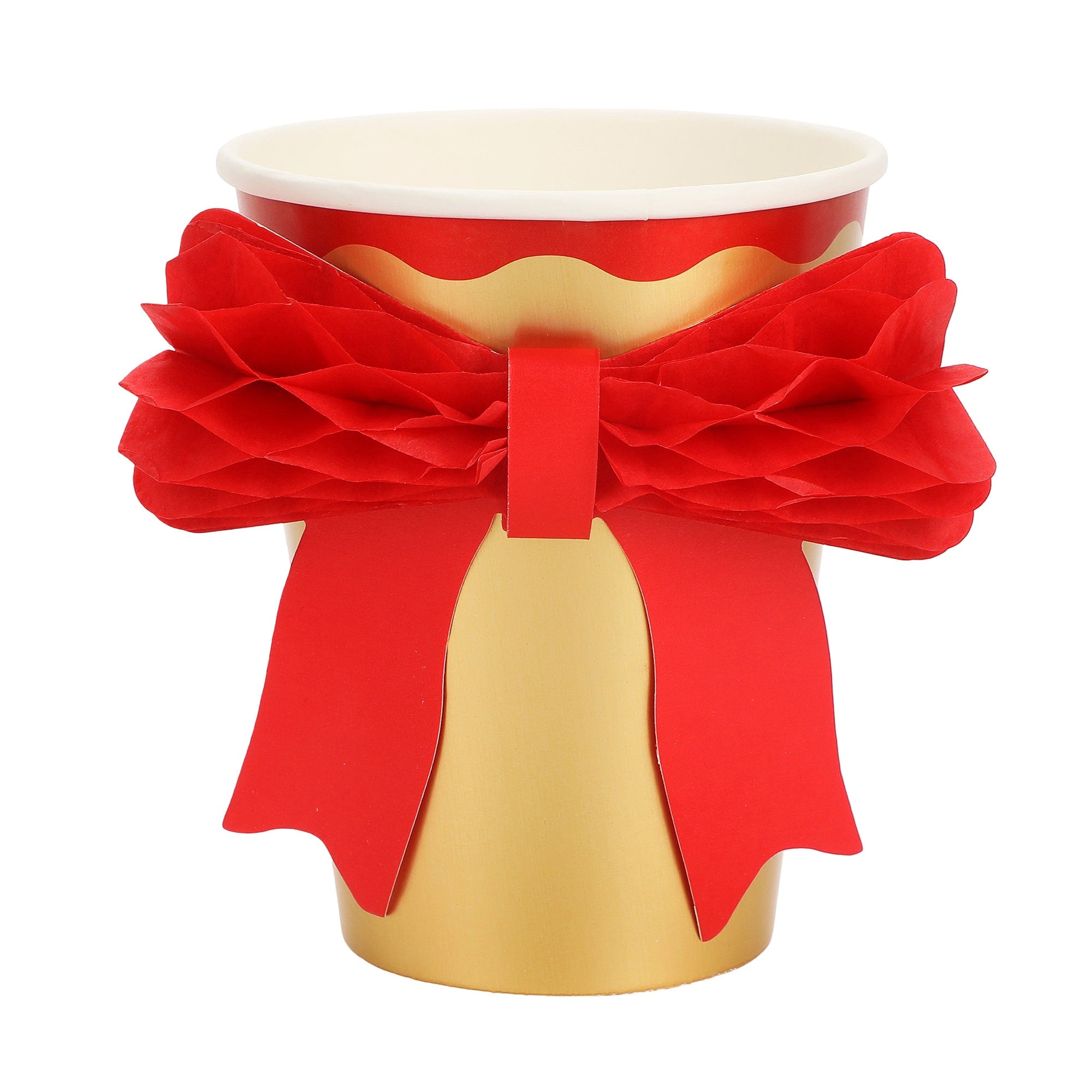 Holiday Honeycomb Bow Cups (Set of 8)