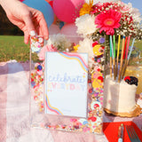 Celebrate Every Day Teacher's Bundle With Confetti Clipboard, Photo Frame, Pens, and Pen Cup