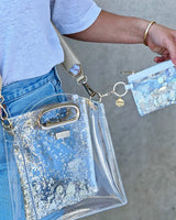 Gold Confetti Mini Wallet Keychain
