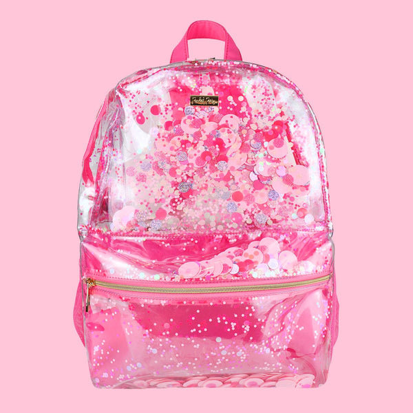 Pink transparent backpack hotsell