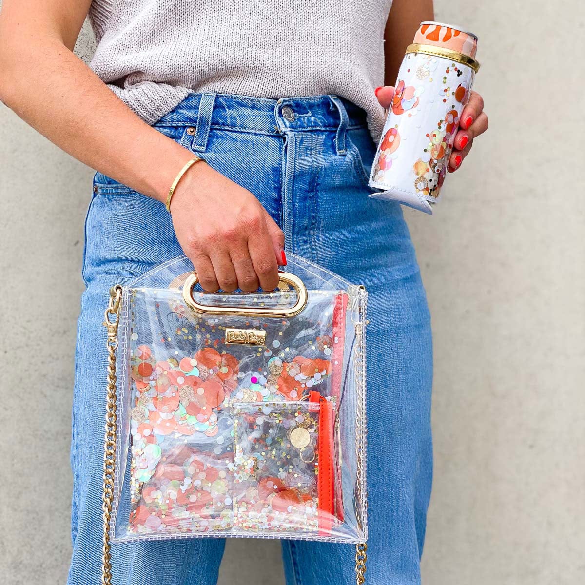 Confetti Strap and Clear Crossbody Bundle