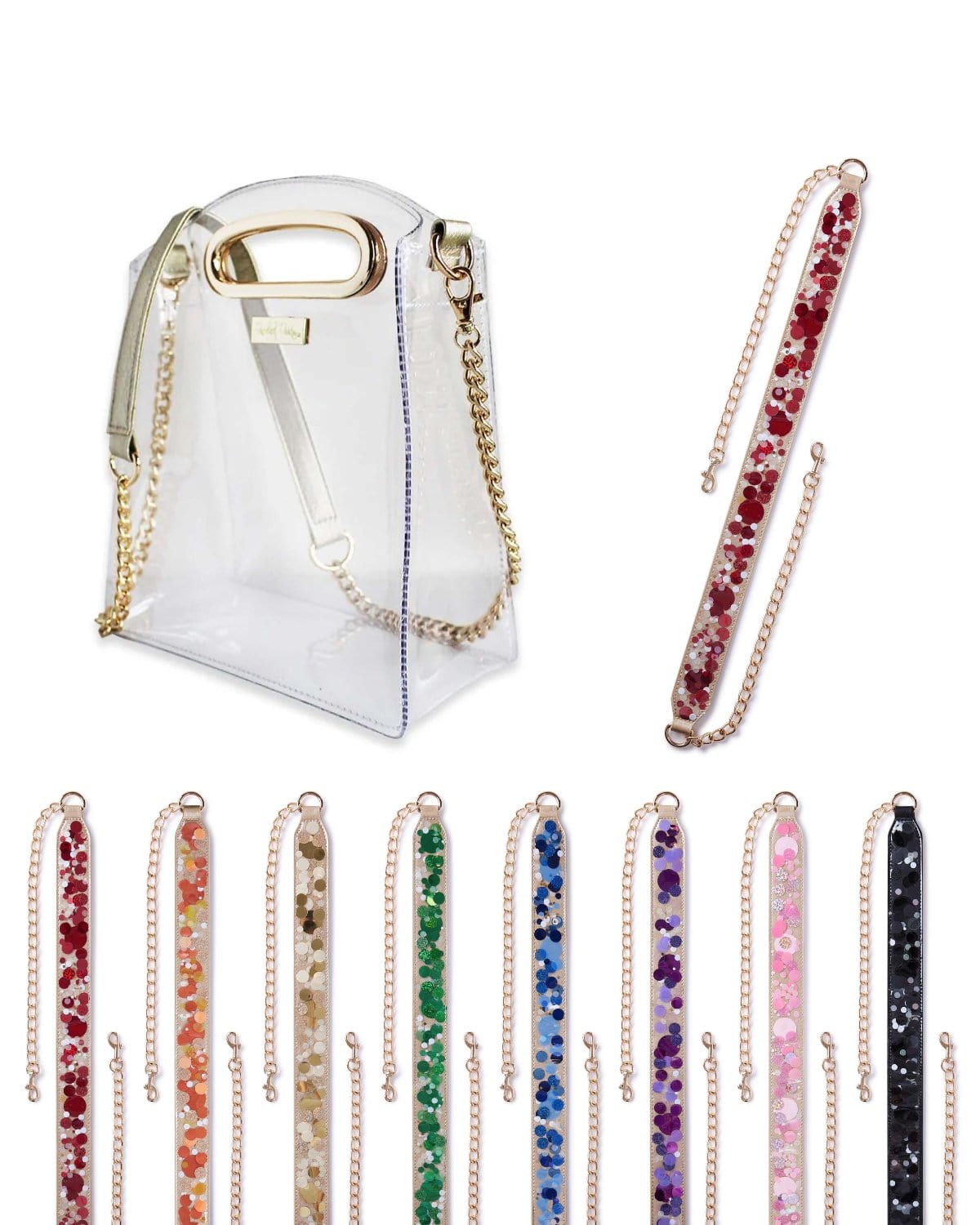 Confetti Strap and Clear Crossbody Bundle