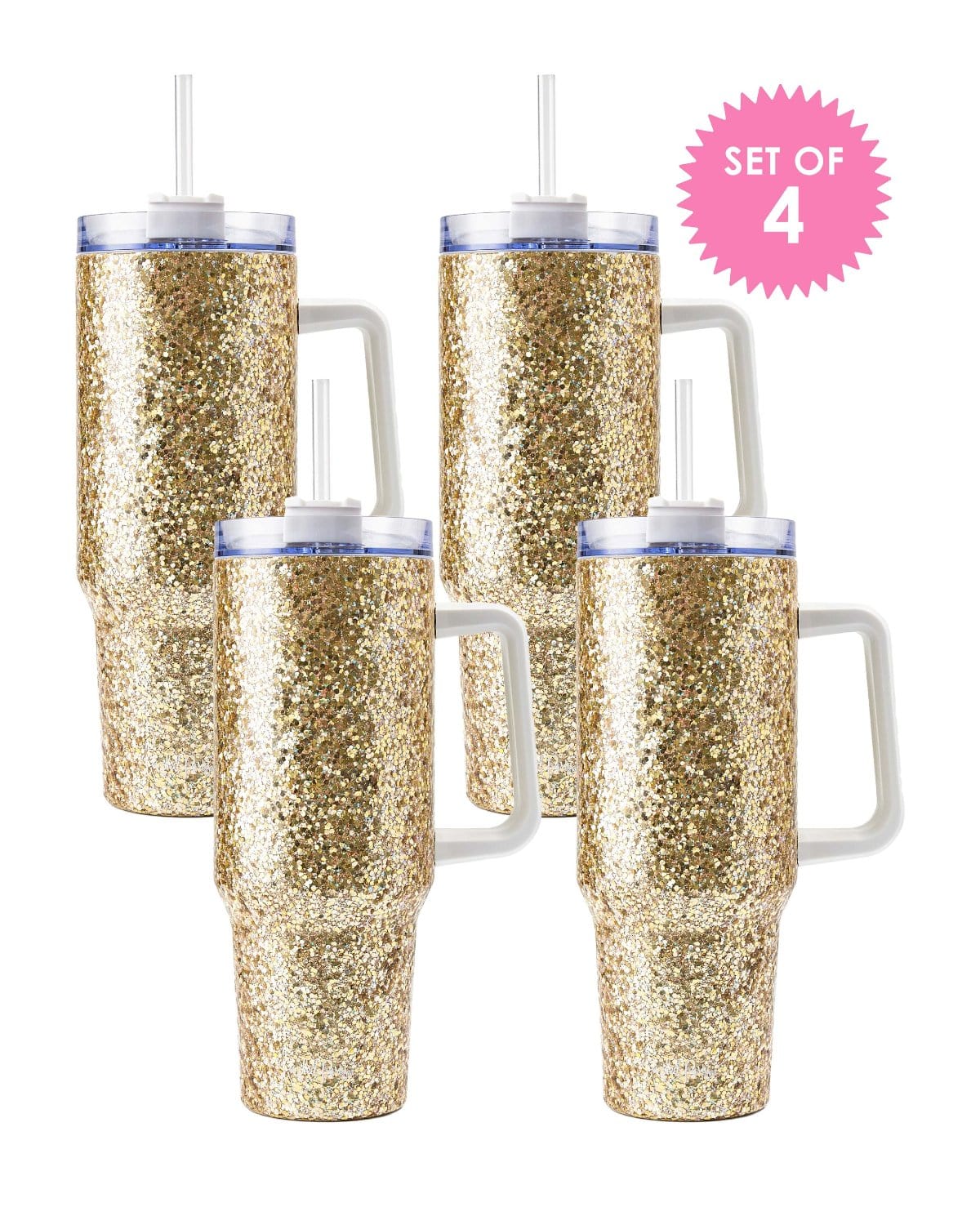 Gold Glitter Stainless Steel Tumbler