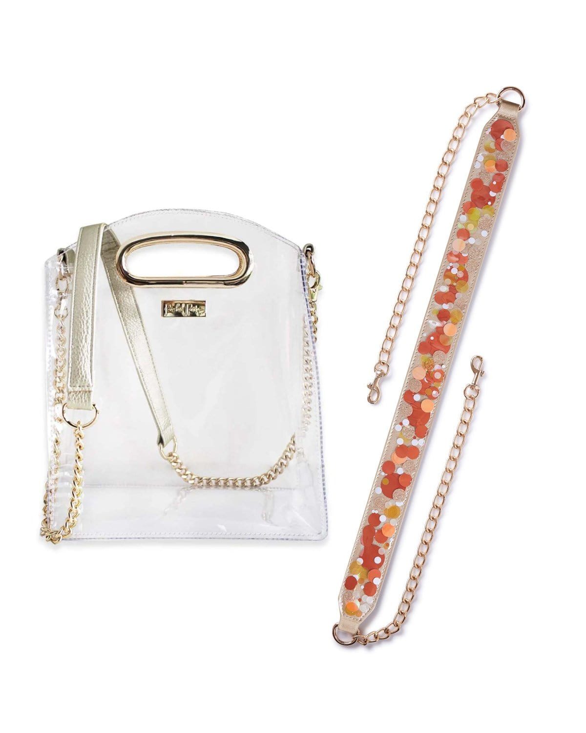 Confetti Strap and Clear Crossbody Bundle