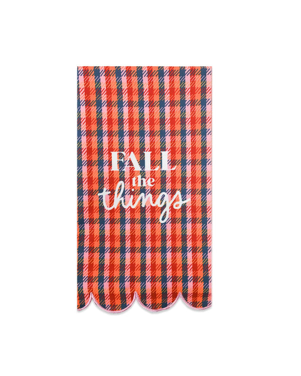 Gingham plaid pattern in fall colors.