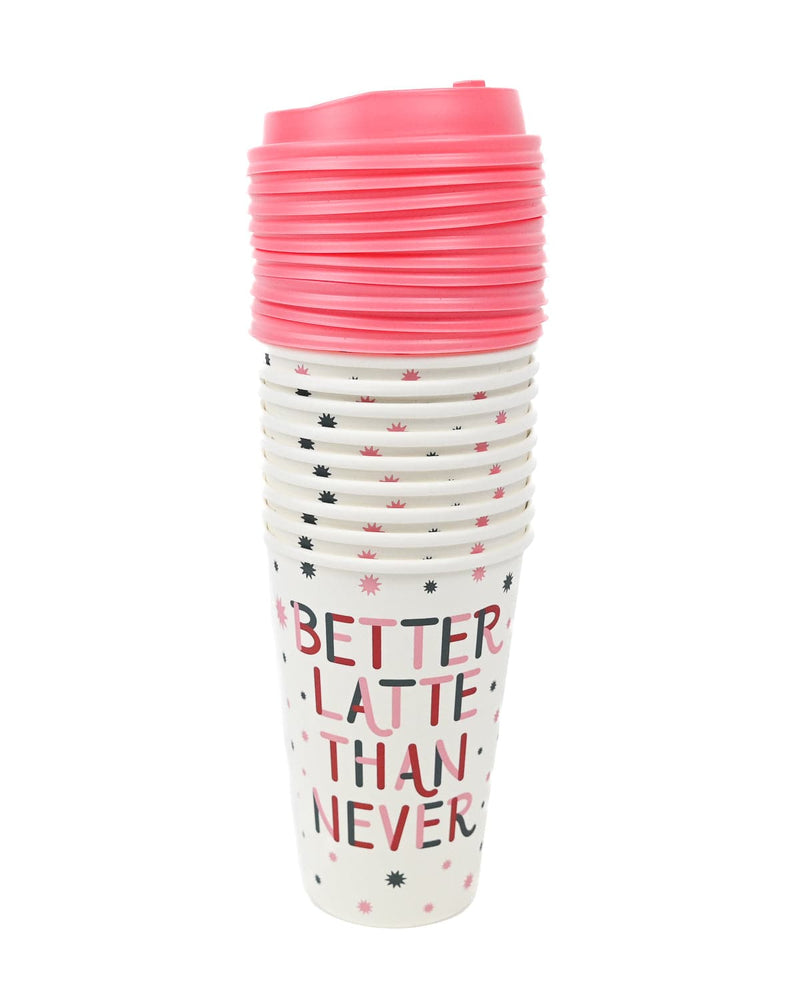 better latte than never to-go coffee cups (set of 10)