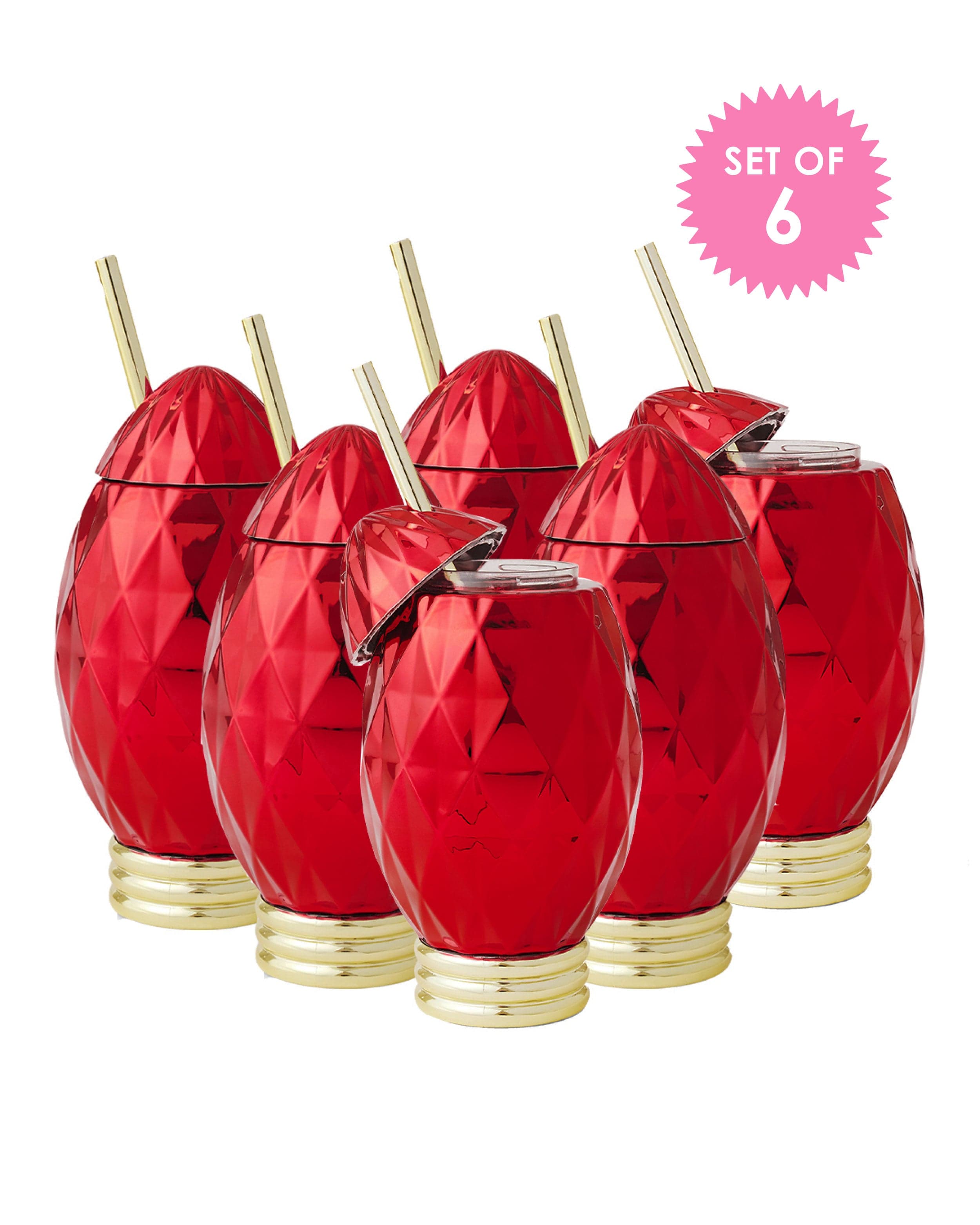 Red Vintage Christmas Light Sipper