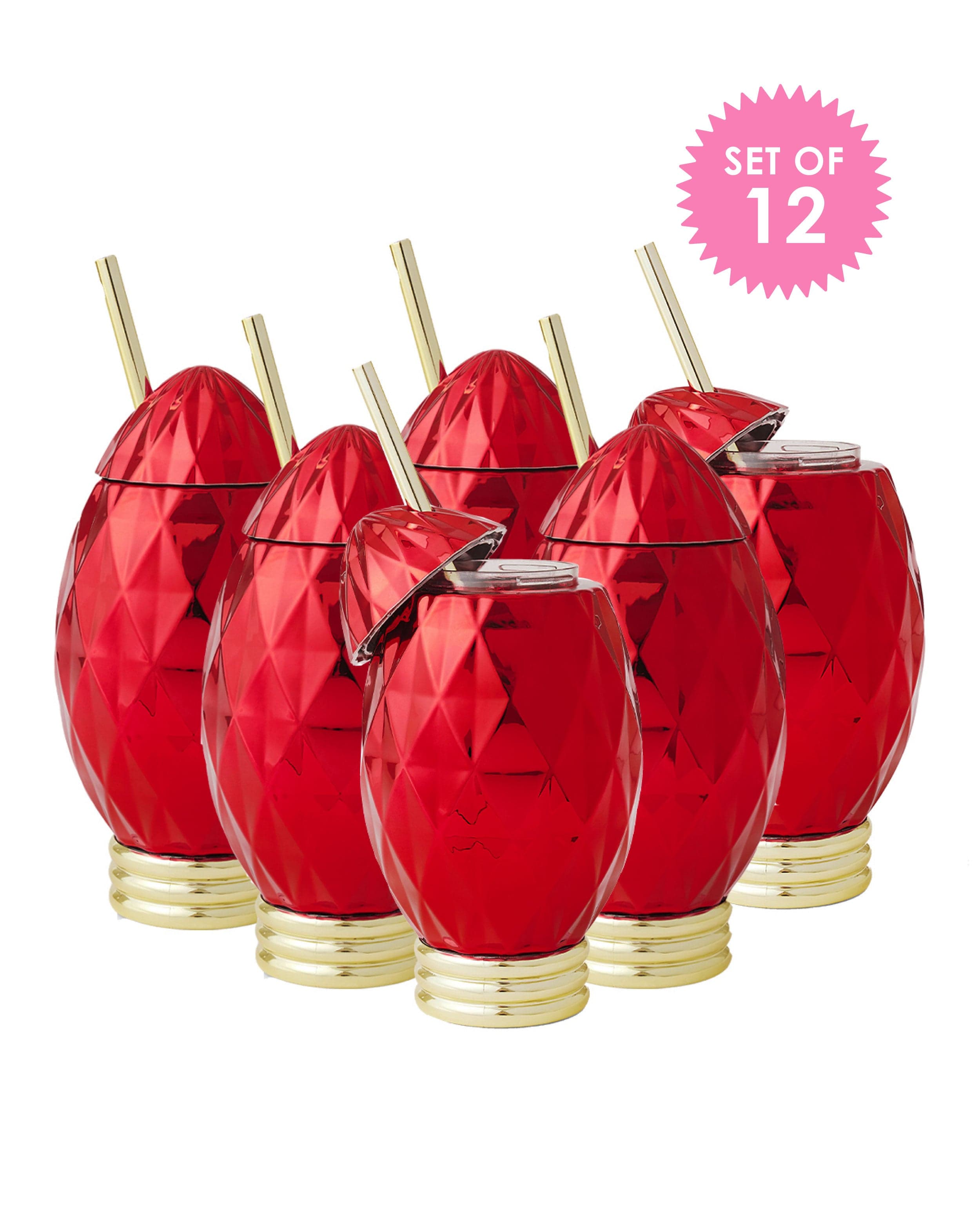 Red Vintage Christmas Light Sipper