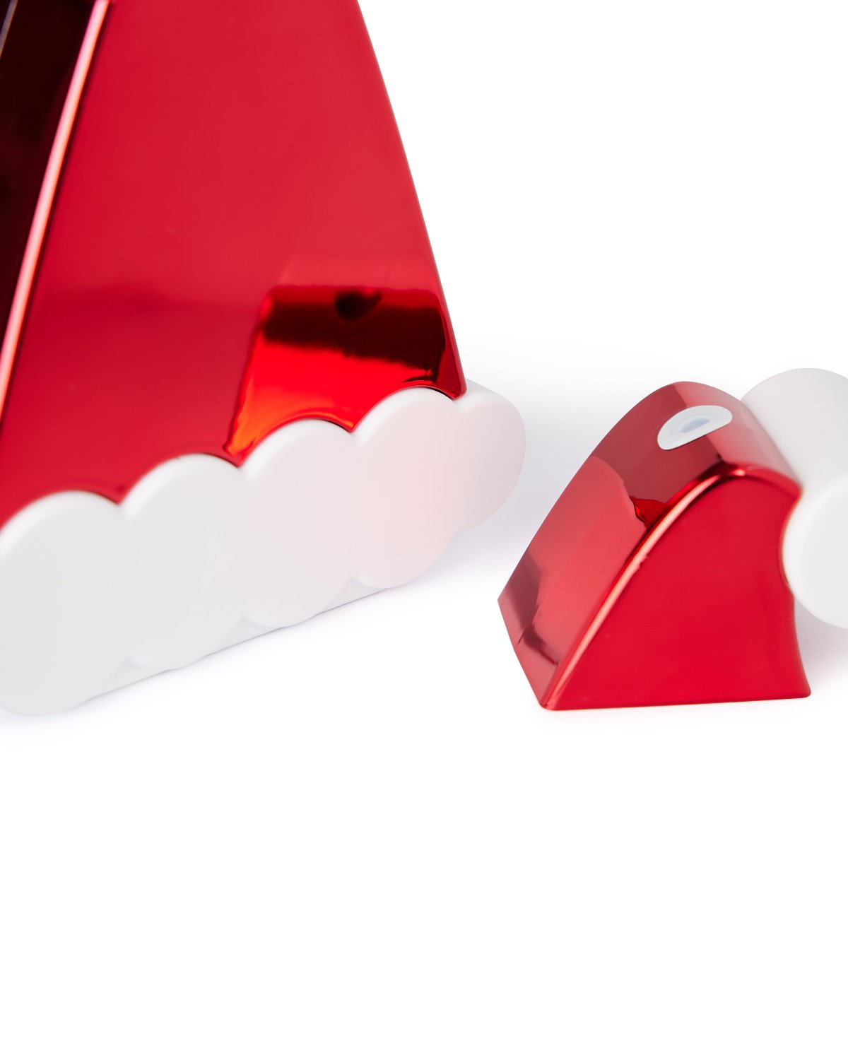 Close up of Santa Hat Sipper lid with white background. 