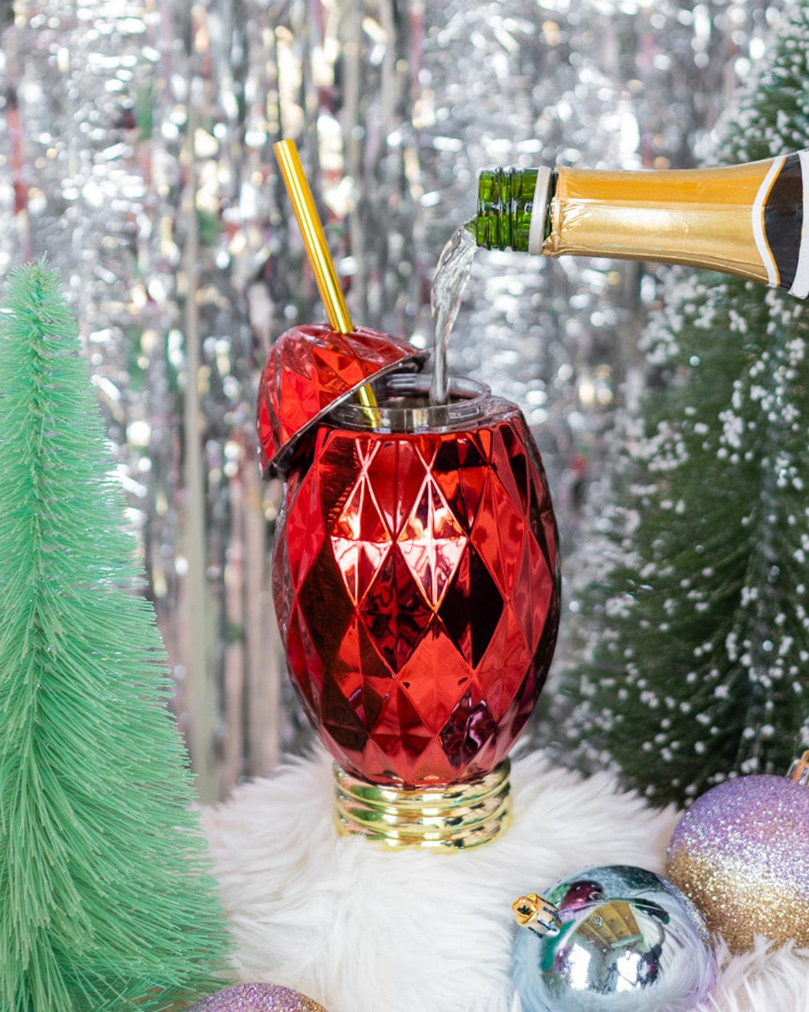 Red Vintage Christmas Light Sipper