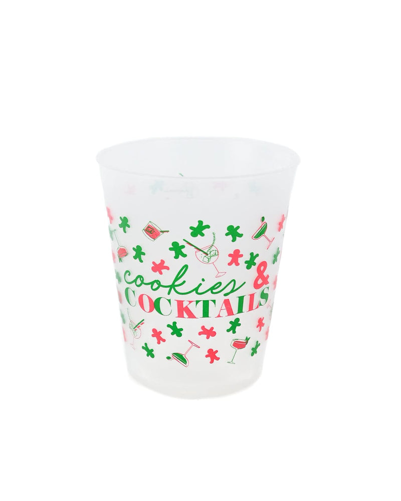 Holiday Cheers Plastic Christmas 16 Oz. Cups Set of 8 