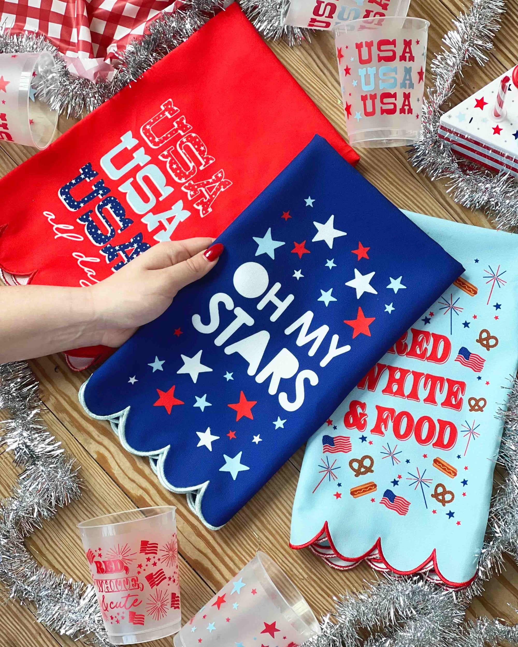 Oh My Stars Reusable Patriotic Tea Towel