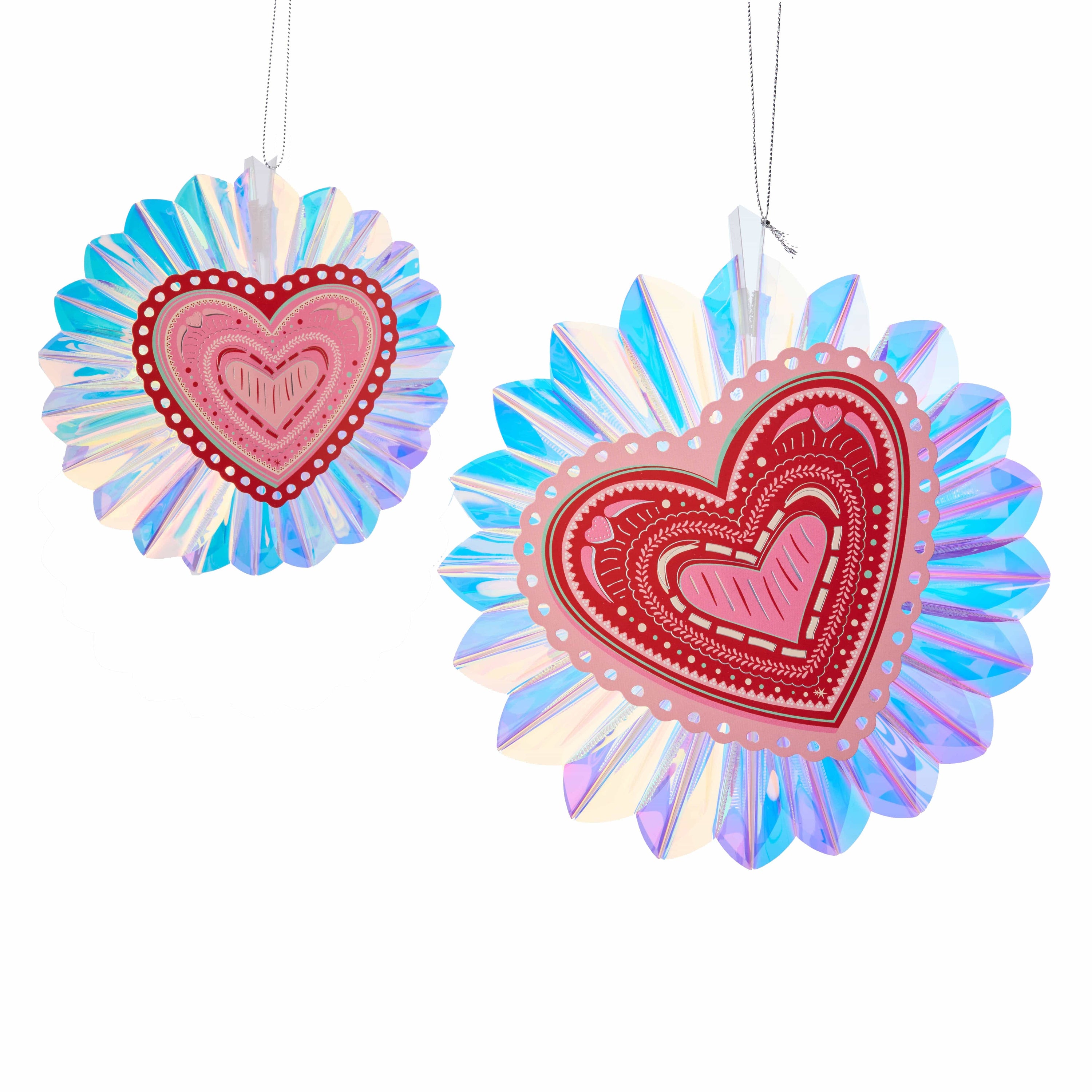 Decorative Valentine Hearts Pack -  Table & Hanging Decor (set of 6)