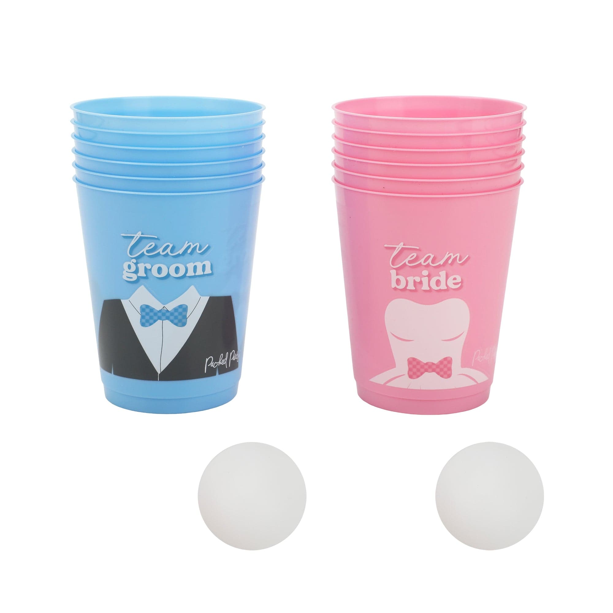 Team Bride vs. Team Groom Bachelorette & Wedding Shower Pong Set (12ct)