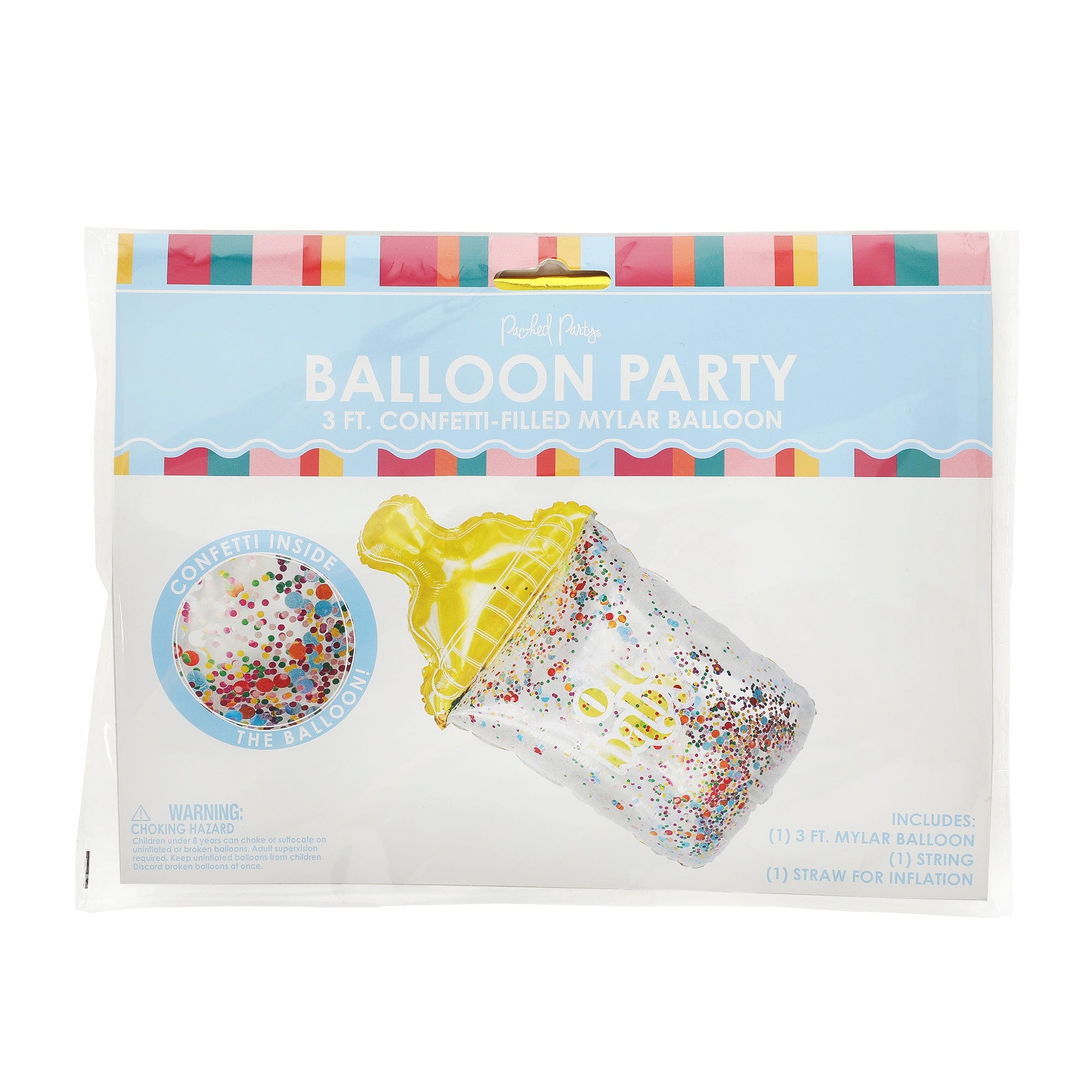 Oh Baby Confetti-Filled Bottle Balloon