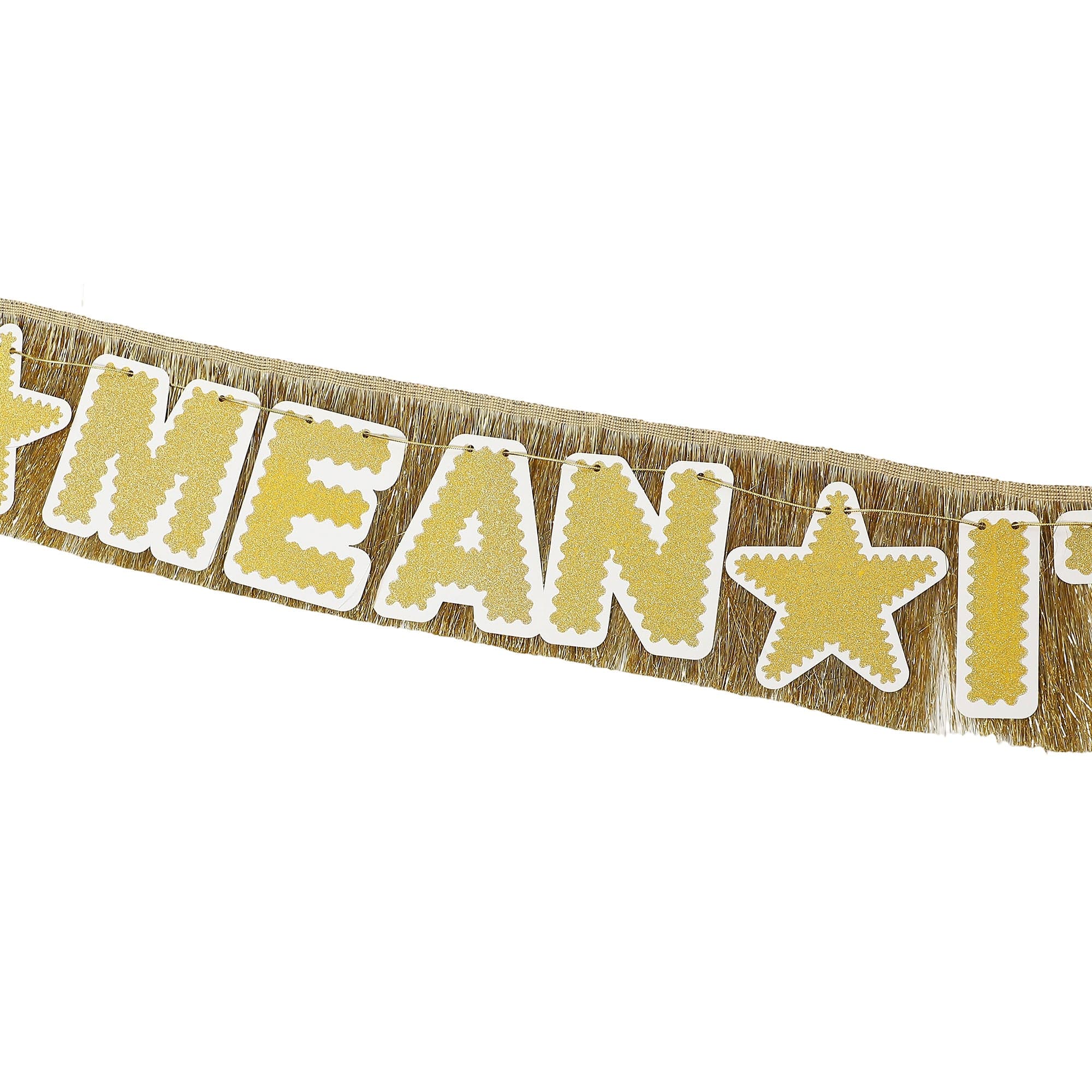 Customizable Gold Fringe Party Banner