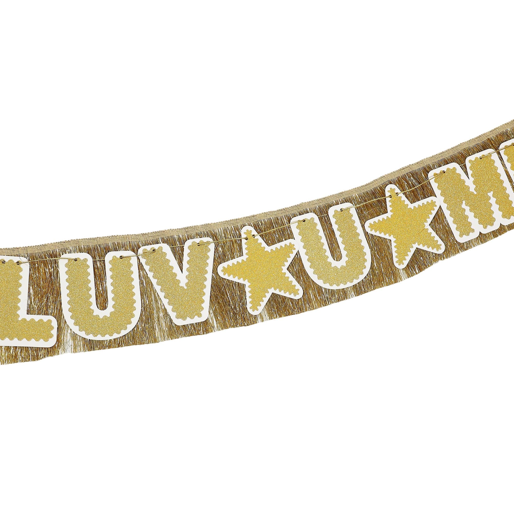 Customizable Gold Fringe Party Banner