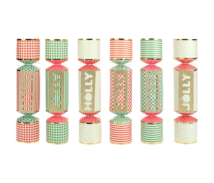 Holly Jolly Holiday Crackers (Set of 6)