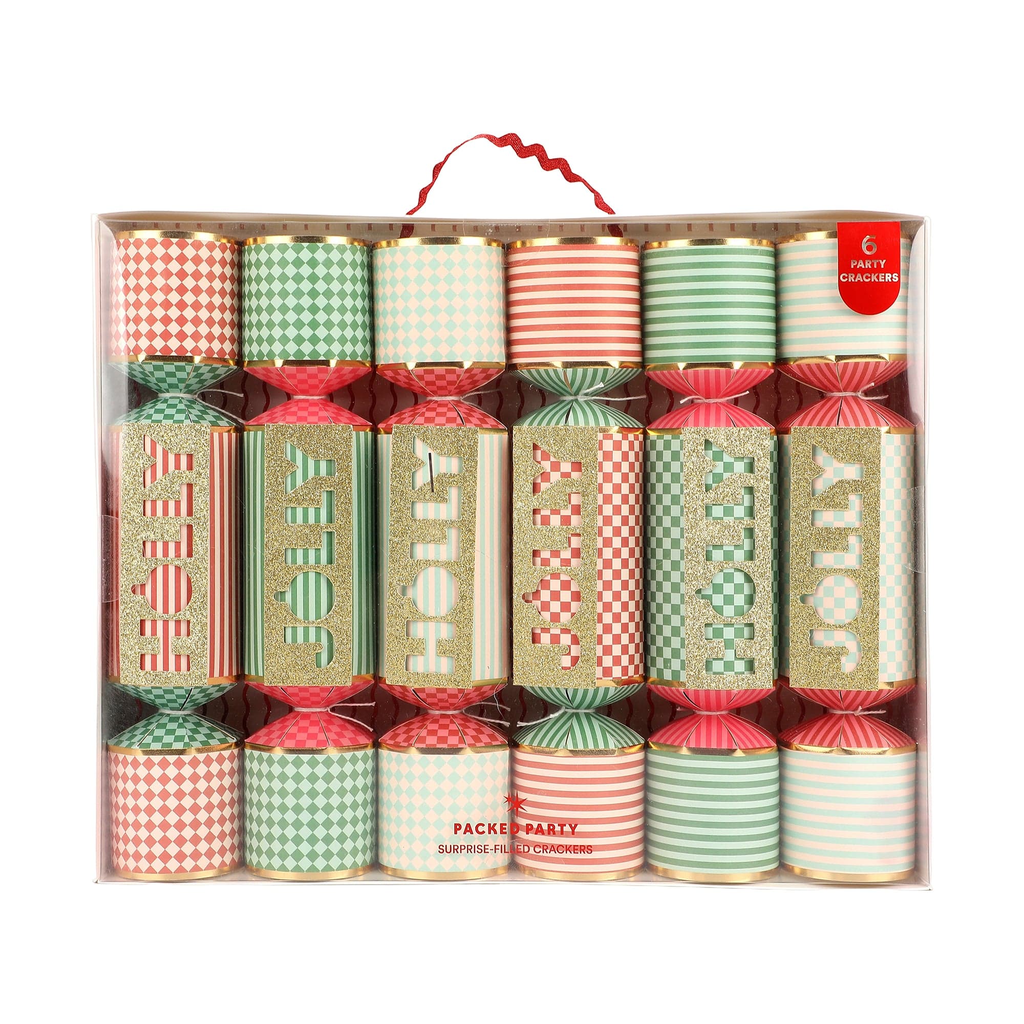 Holly Jolly Holiday Crackers (Set of 6)