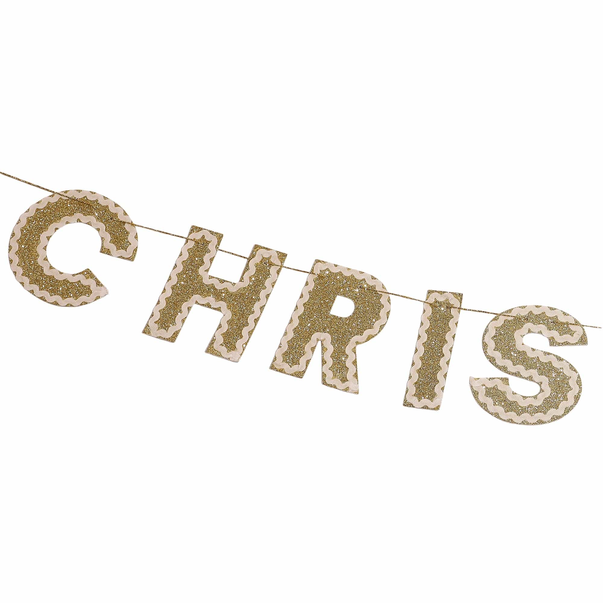 Merry Christmas Gold Shimmer Banner (Reusable Garland)