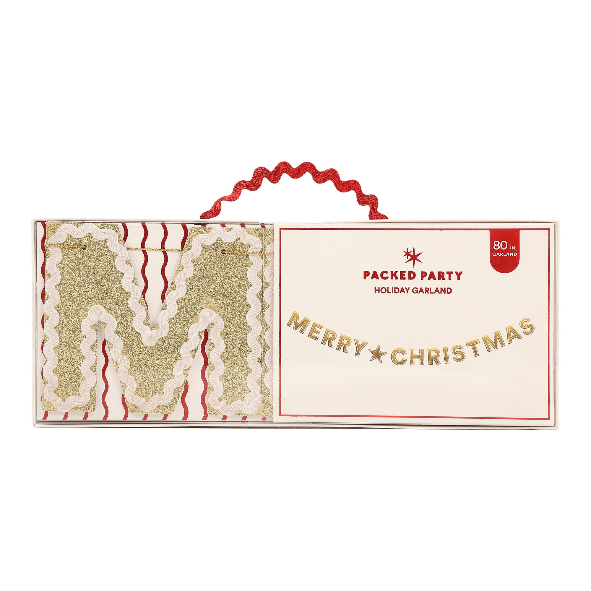 Merry Christmas Gold Shimmer Banner (Reusable Garland)