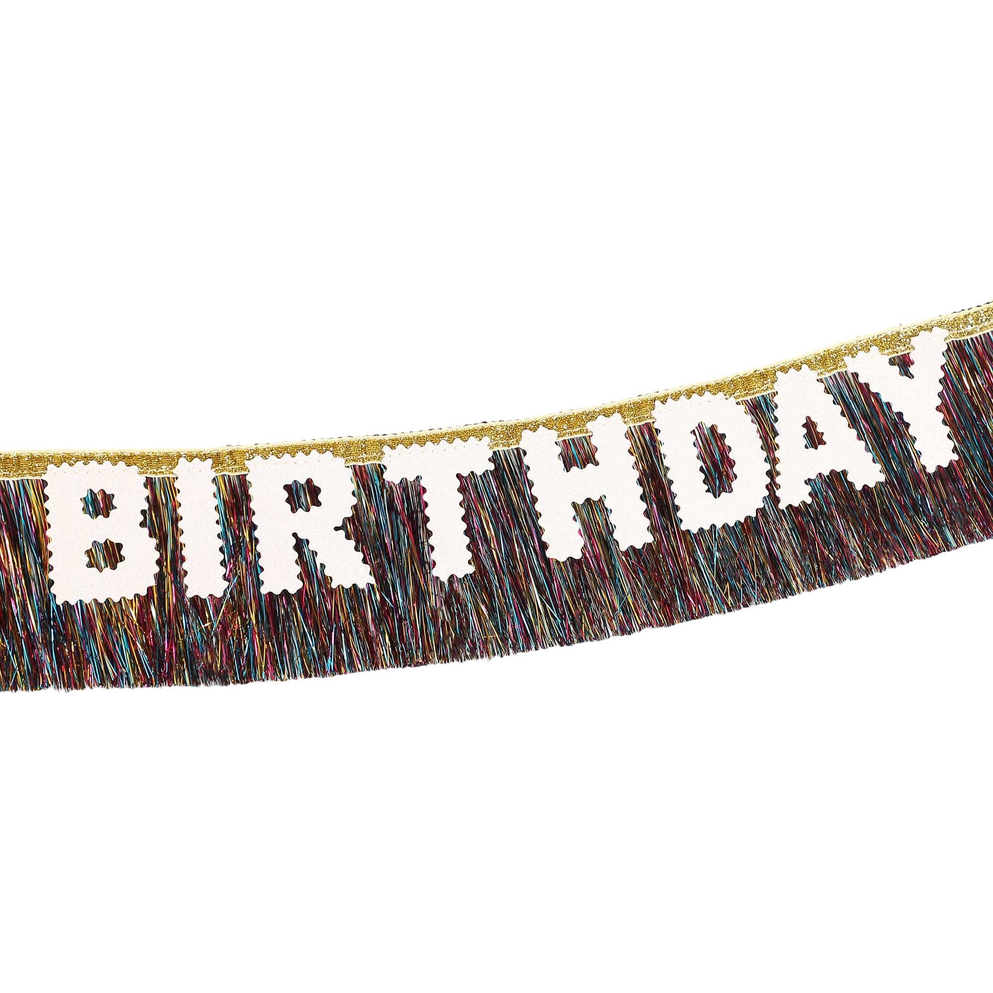Birthday Vibes Tinsel & Glitter Sash