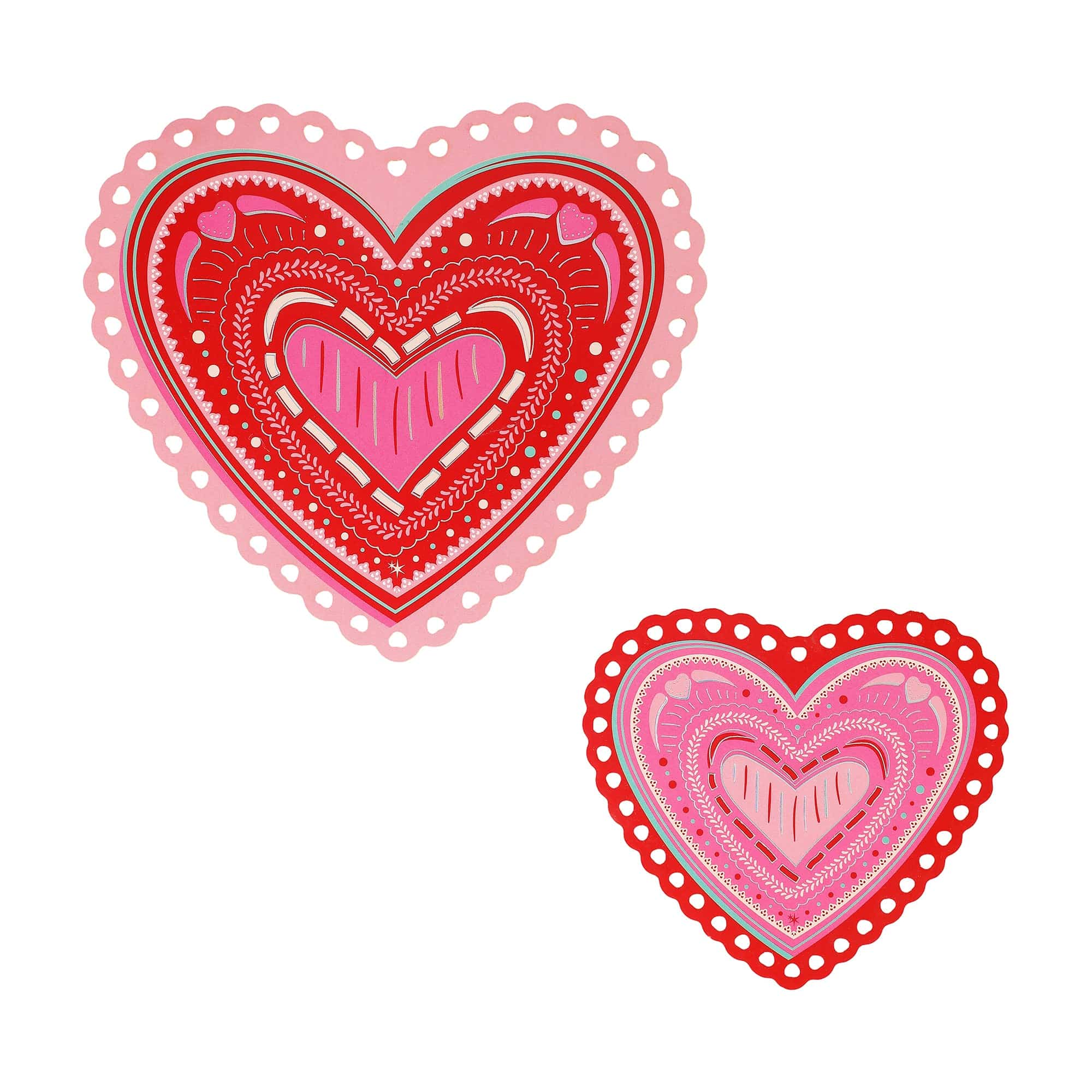 Decorative Valentine Hearts Pack -  Table & Hanging Decor (set of 6)