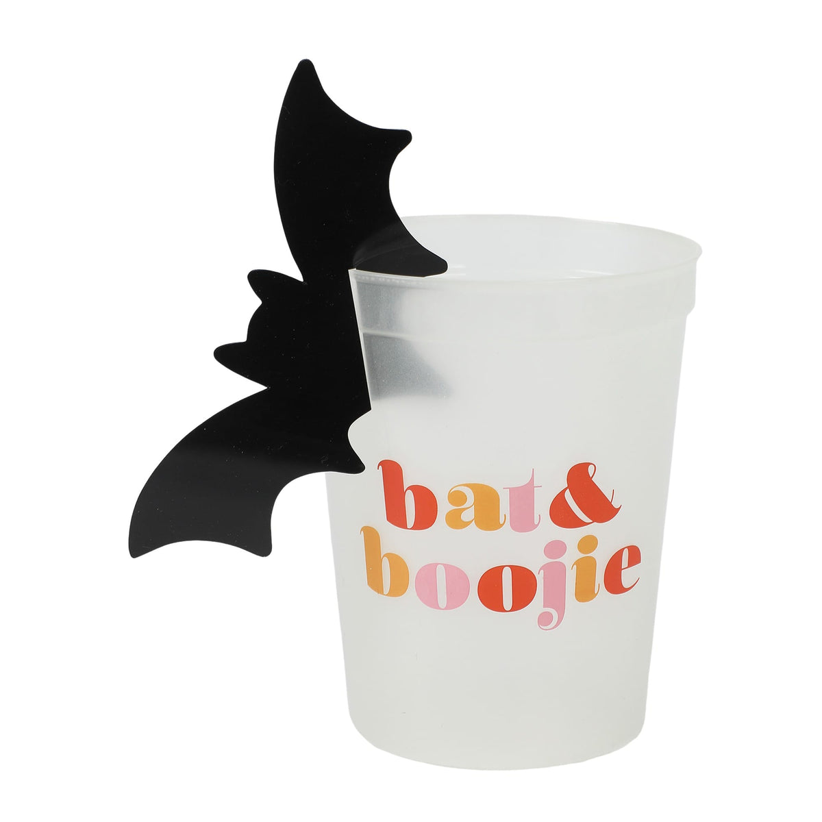 Bat & Boojie Glow-in-the-dark Halloween Cups with Bat Drink Markers (8 ct)