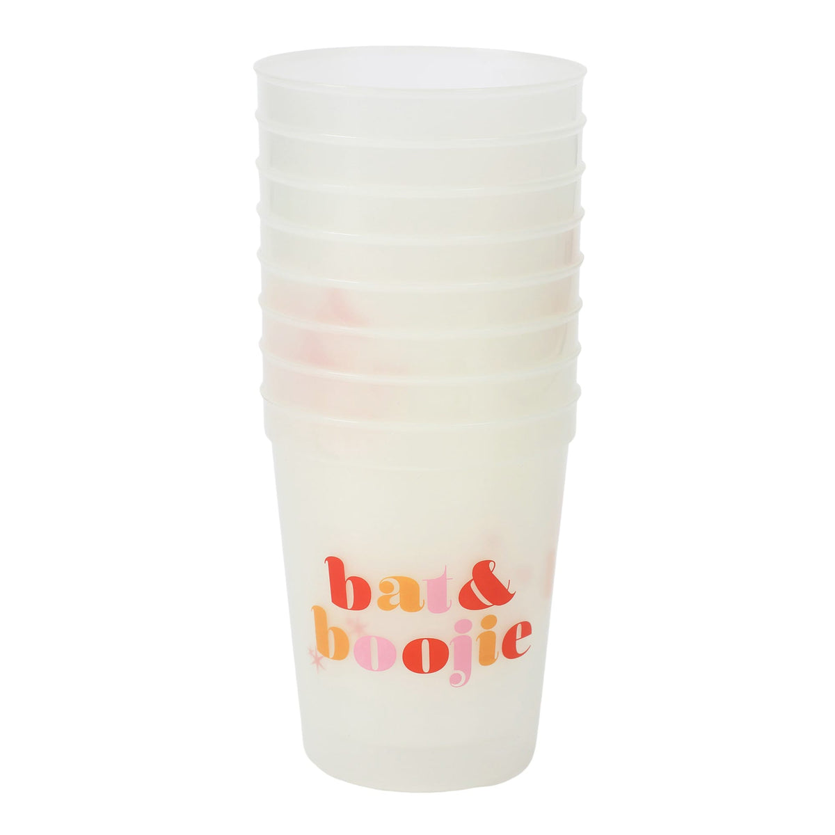 Bat & Boojie Glow-in-the-dark Halloween Cups with Bat Drink Markers (8 ct)