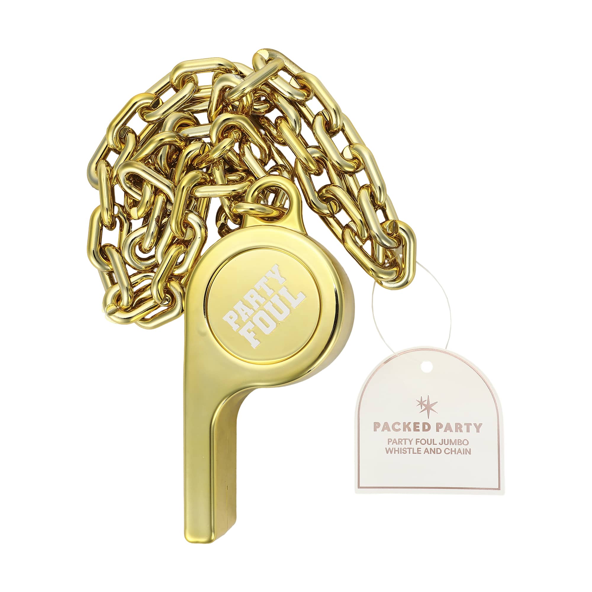 Party Foul Jumbo Gold Whistle Necklace