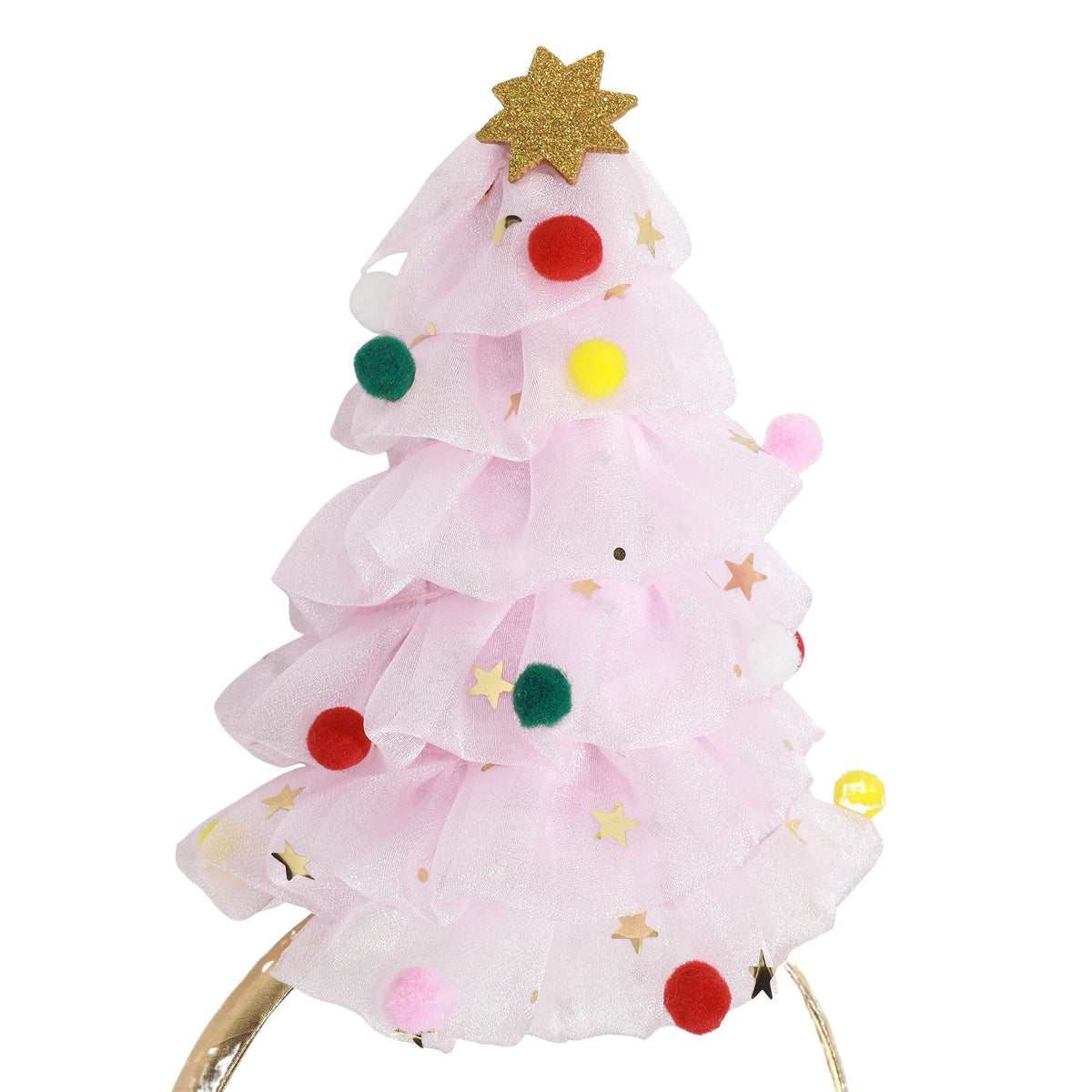 Pink Tulle Christmas Tree Novelty Headband